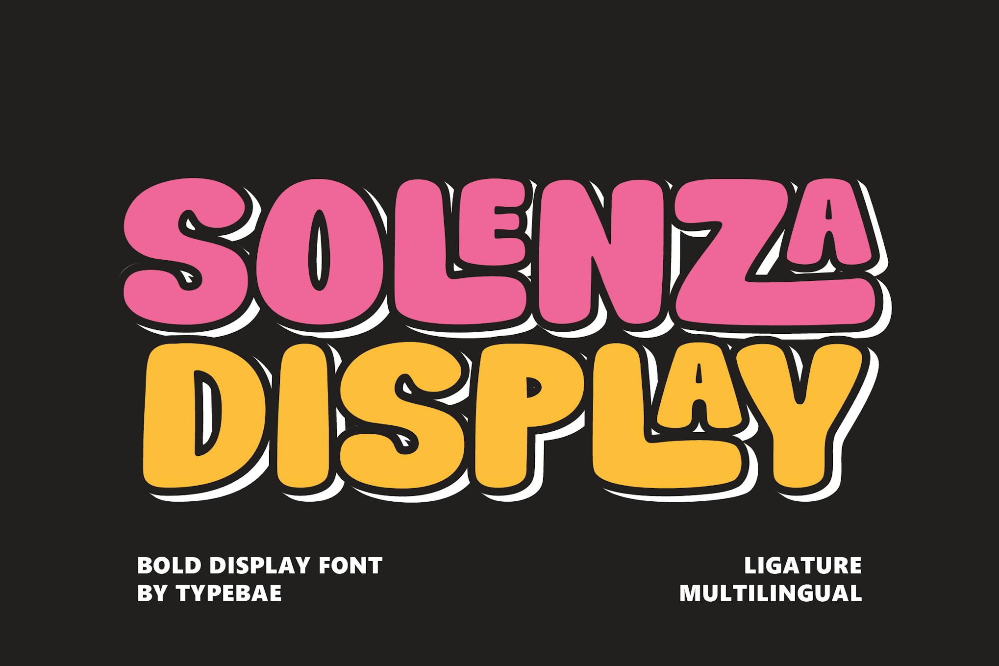 Imagen de portada de Solenza - Fun Display Font with Ligatures (fuente)