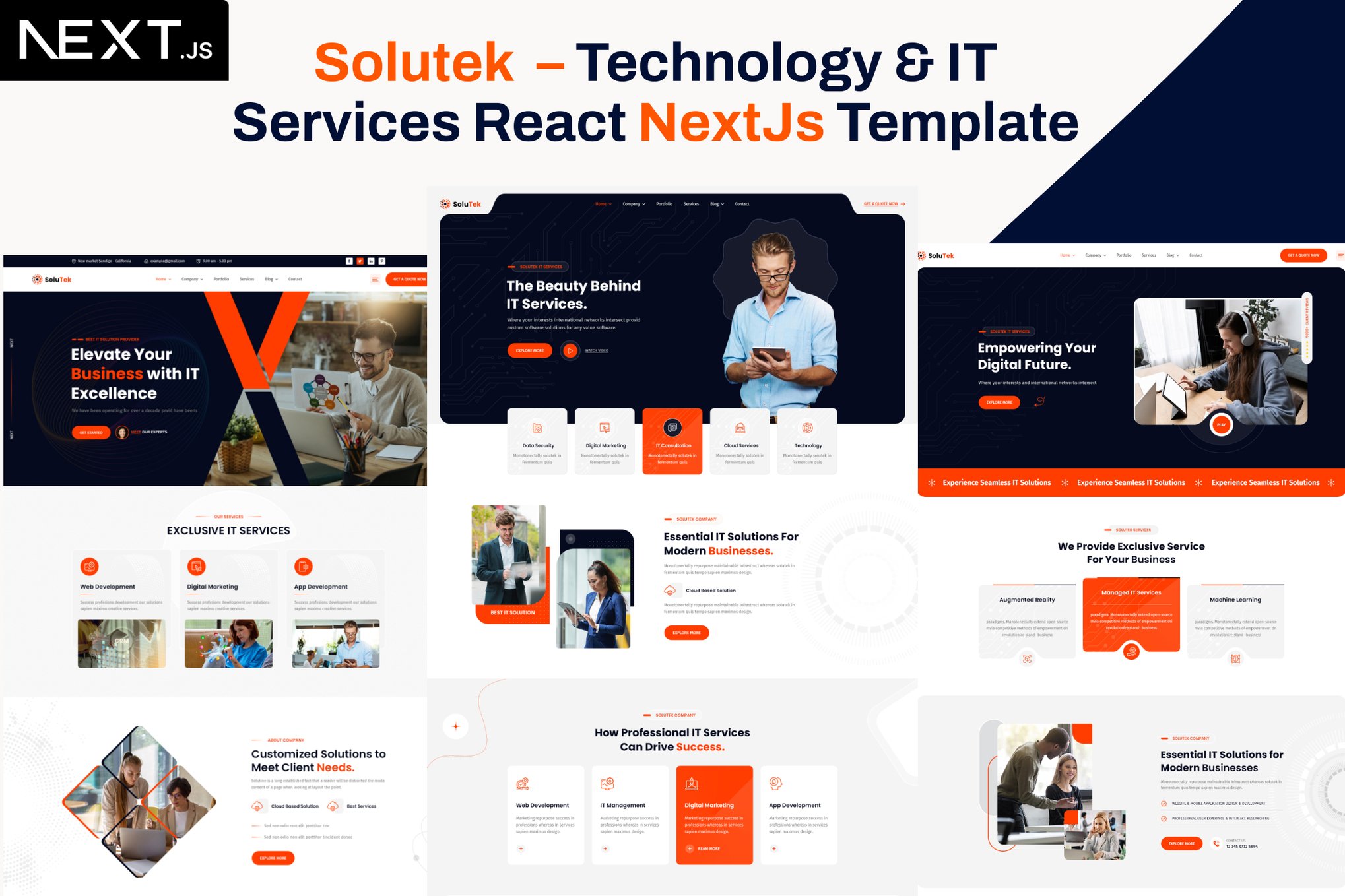 Imagen de portada de Solutek - Technology & IT Services NextJs Template (plantilla web)