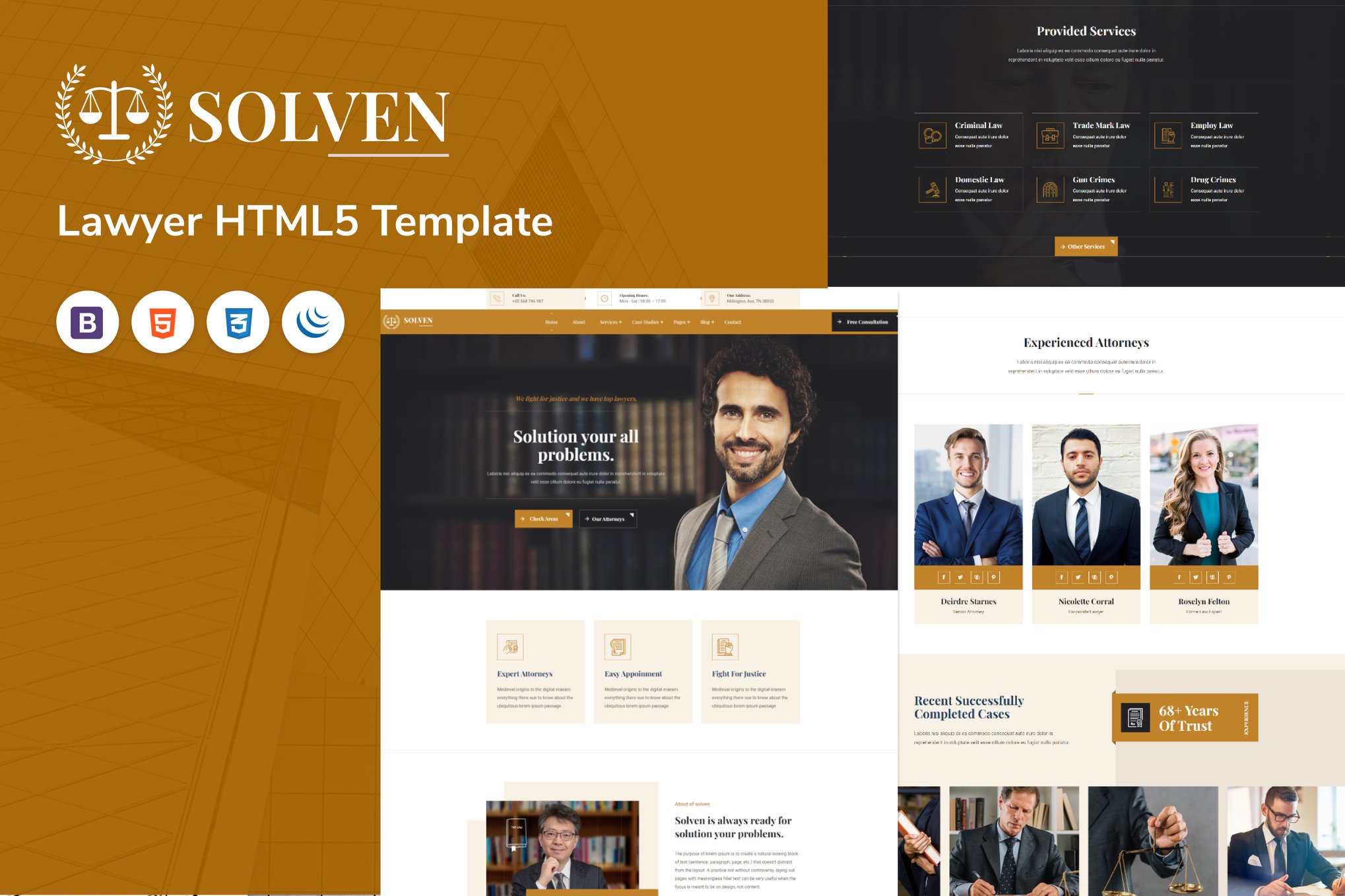 Imagen de portada de Solven - Lawyer HTML5 Template (plantilla web)