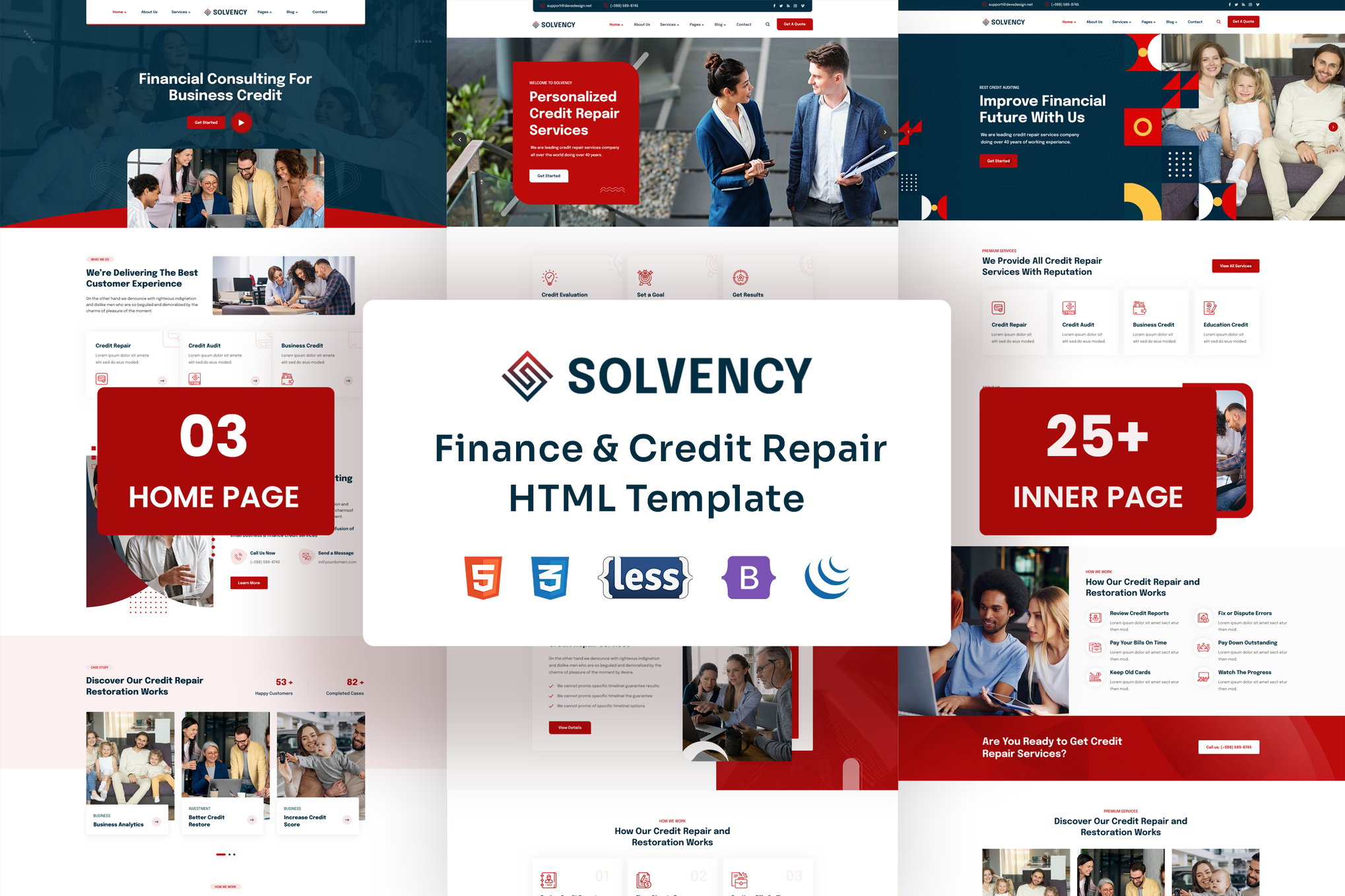 Imagen de portada de Solvency - Finance & Credit Repair HTML Template (plantilla web)