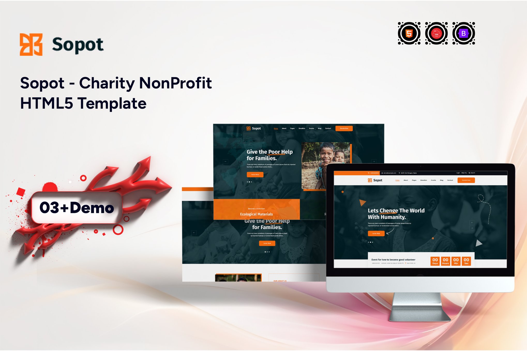 Imagen de portada de Sopot - Charity NonProfit HTML5 Template (plantilla web)