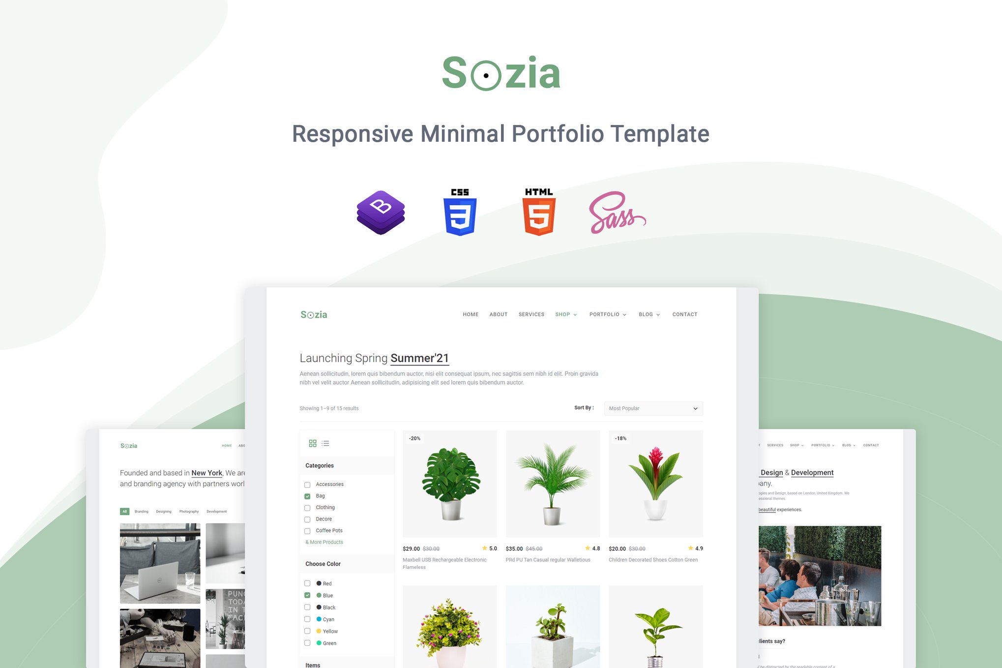 Imagen de portada de Sozia - Minimal Portfolio HTML Template (plantilla web)