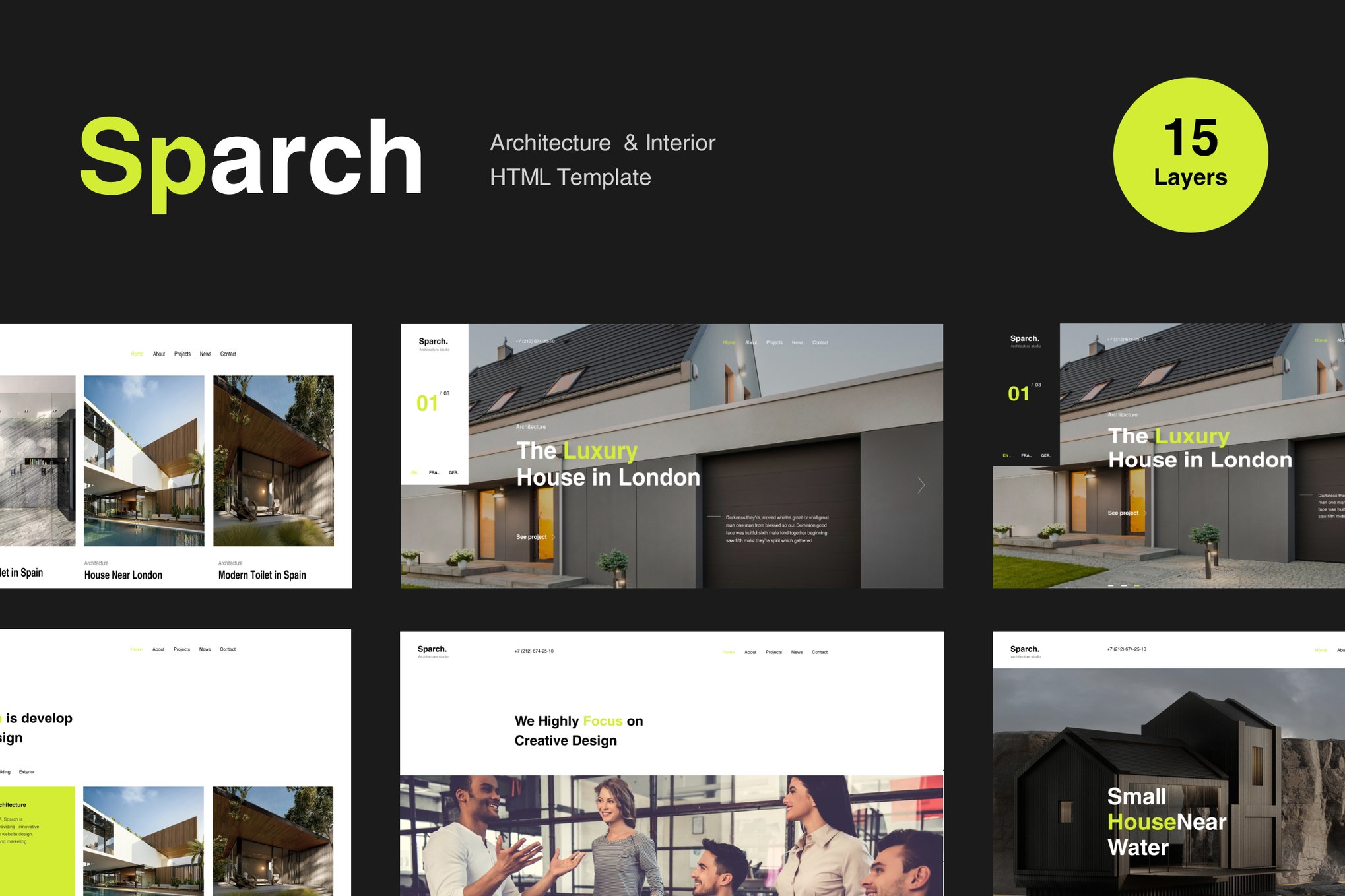 Imagen de portada de Sparch - Architecture & Interior HTML Template (plantilla web)