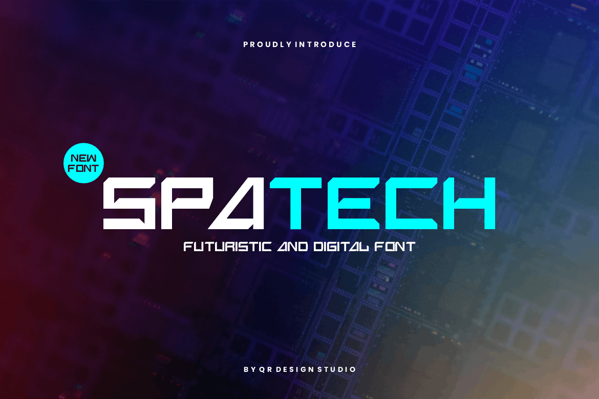 Imagen de portada de Spatech - Futuristic & Digital Font (fuente)