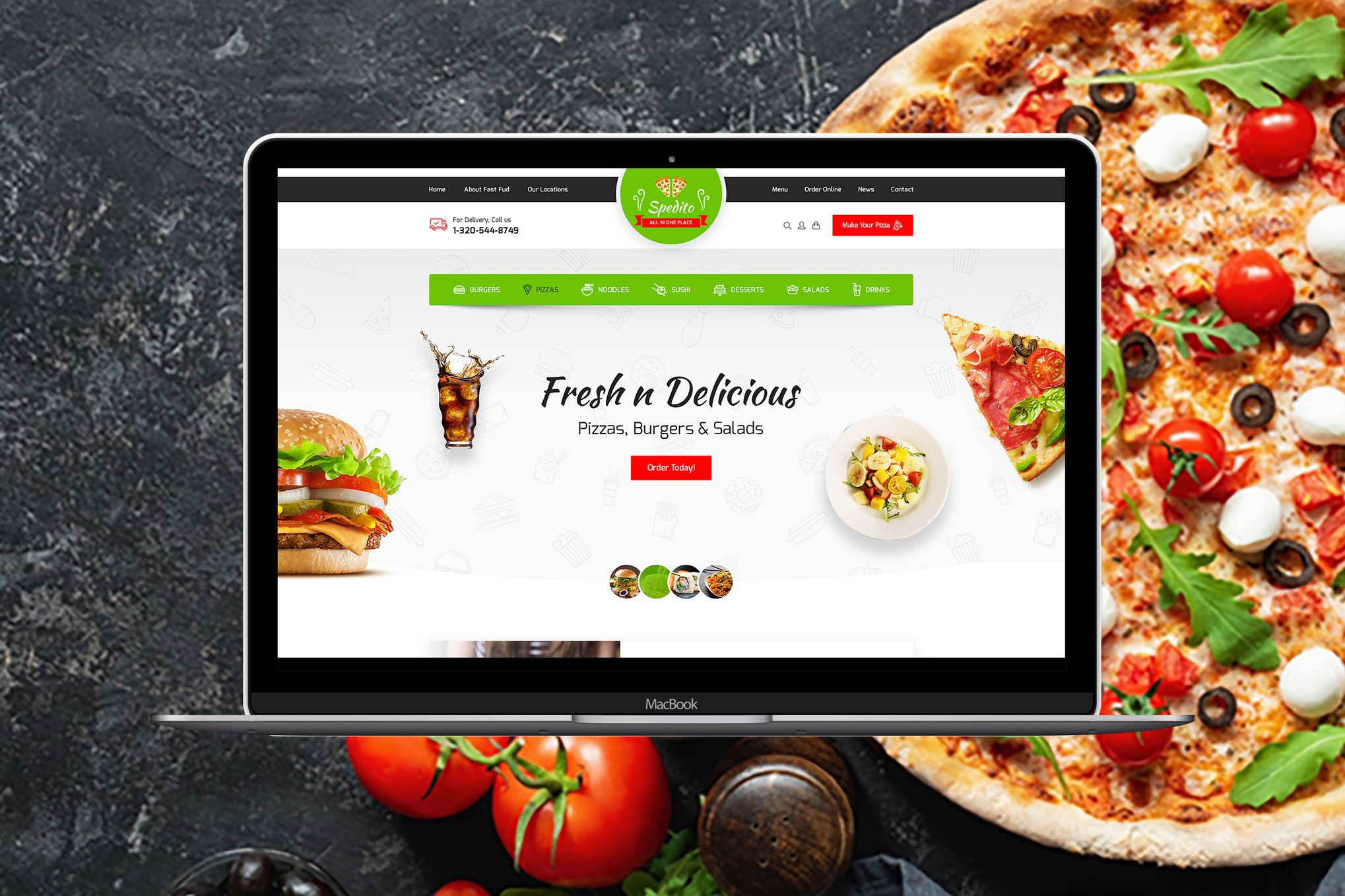 Imagen de portada de Spedito - Ordering Fast Food HTML Template (plantilla web)