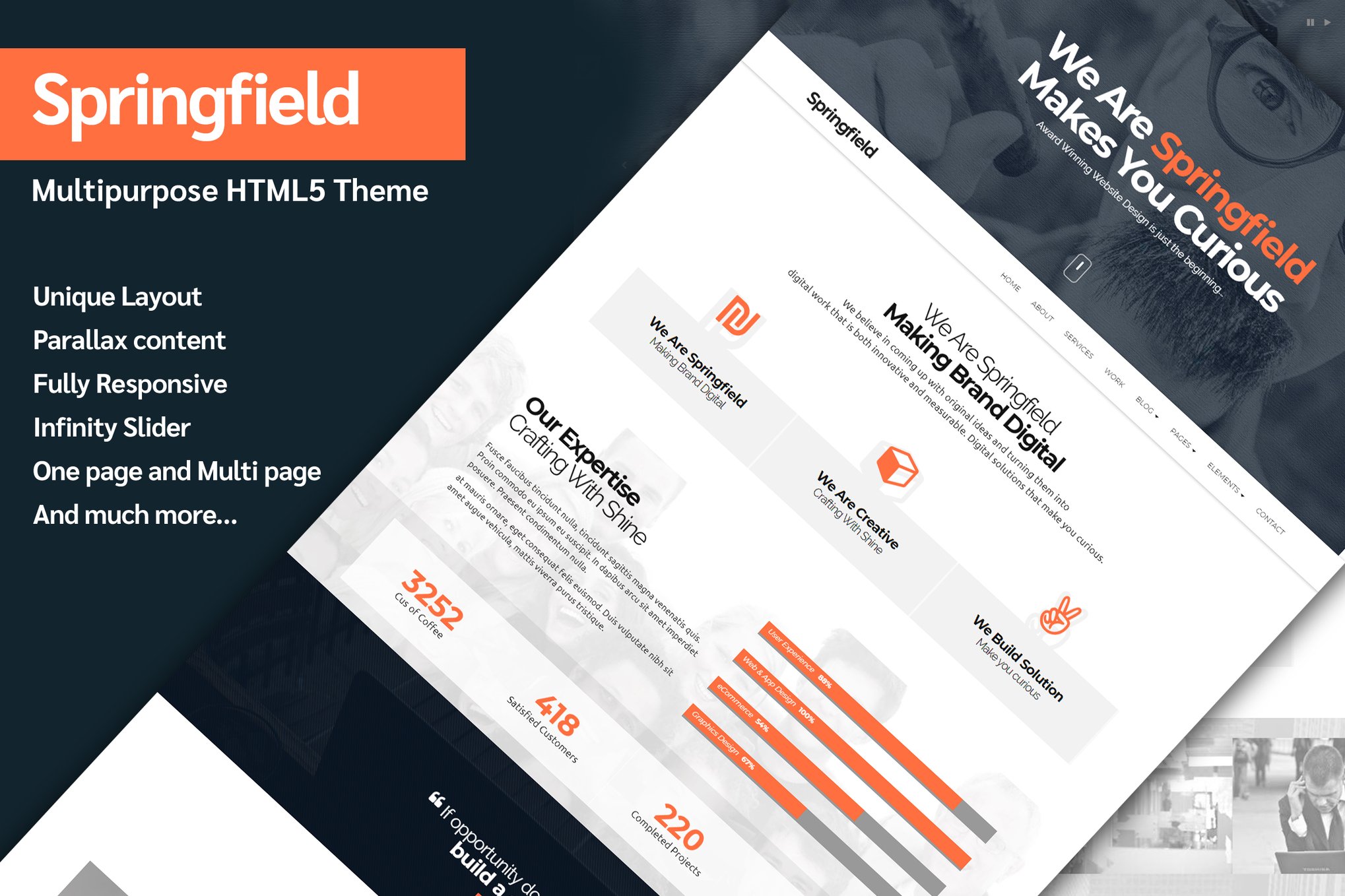 Imagen de portada de Springfield - Responsive HTML5 Parallax Theme (plantilla web)