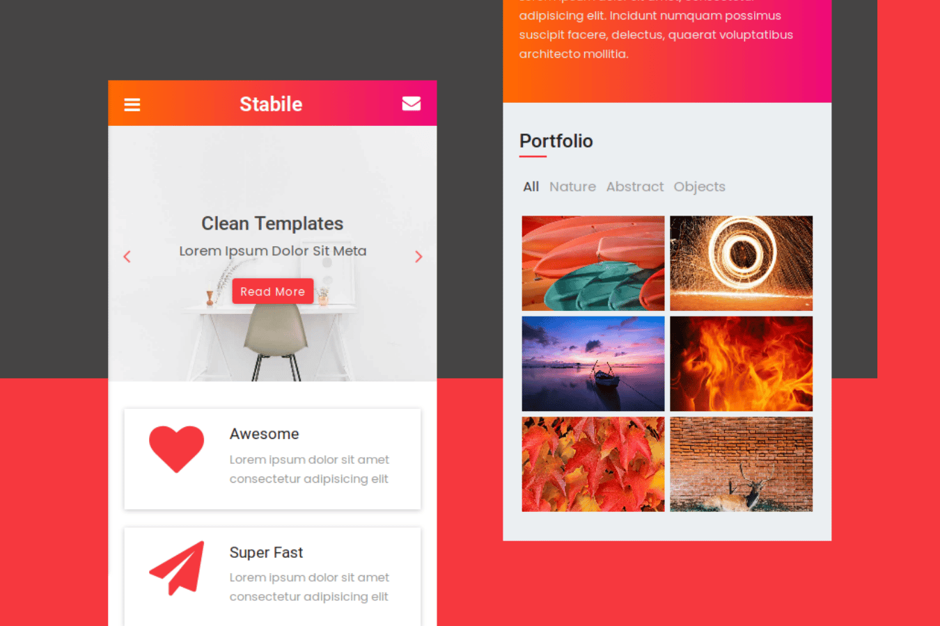 Imagen de portada de Stabile - HTML Mobile Template (plantilla web)