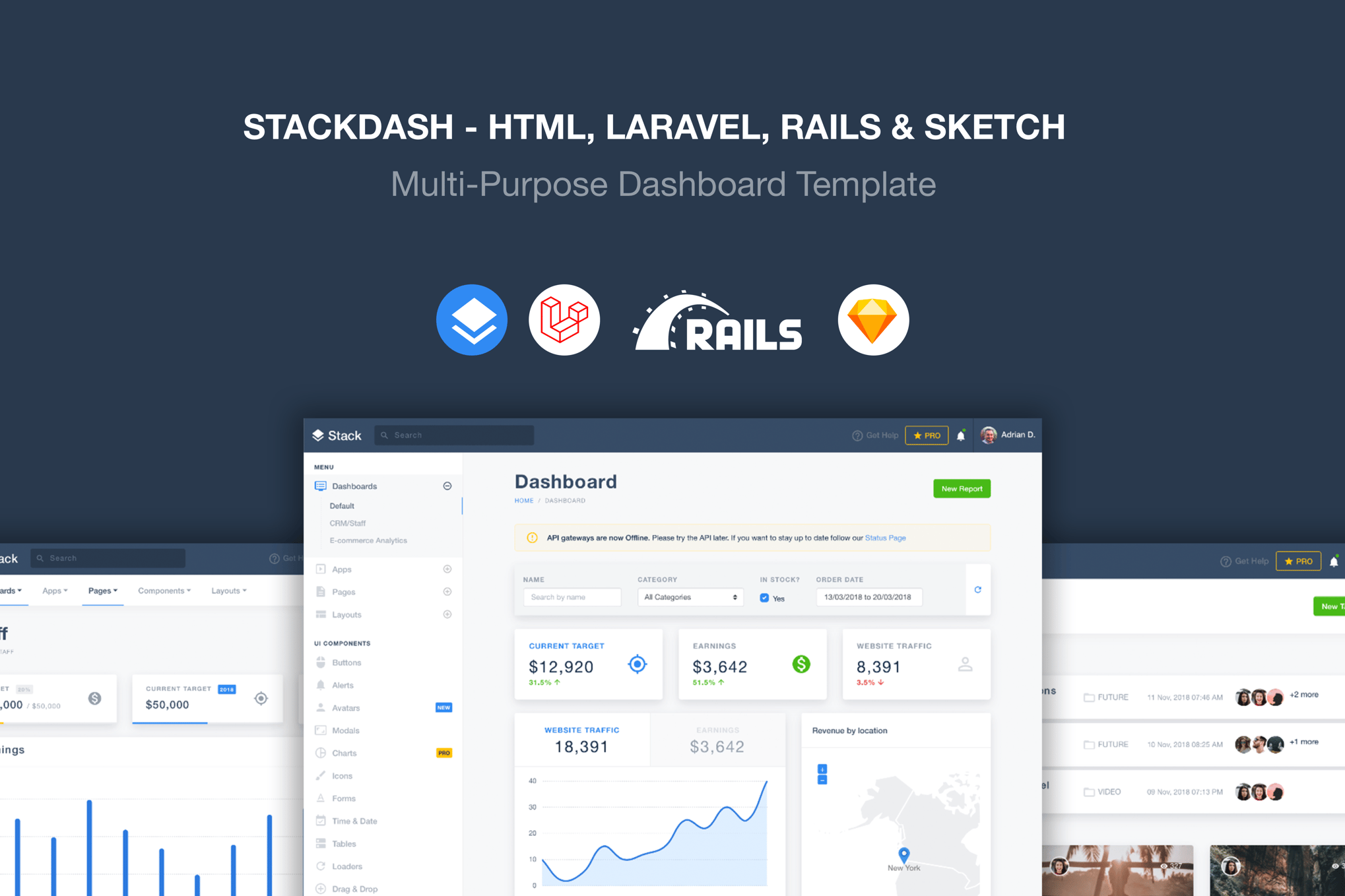 Imagen de portada de Stack - Laravel, HTML & Rails Template (plantilla web)
