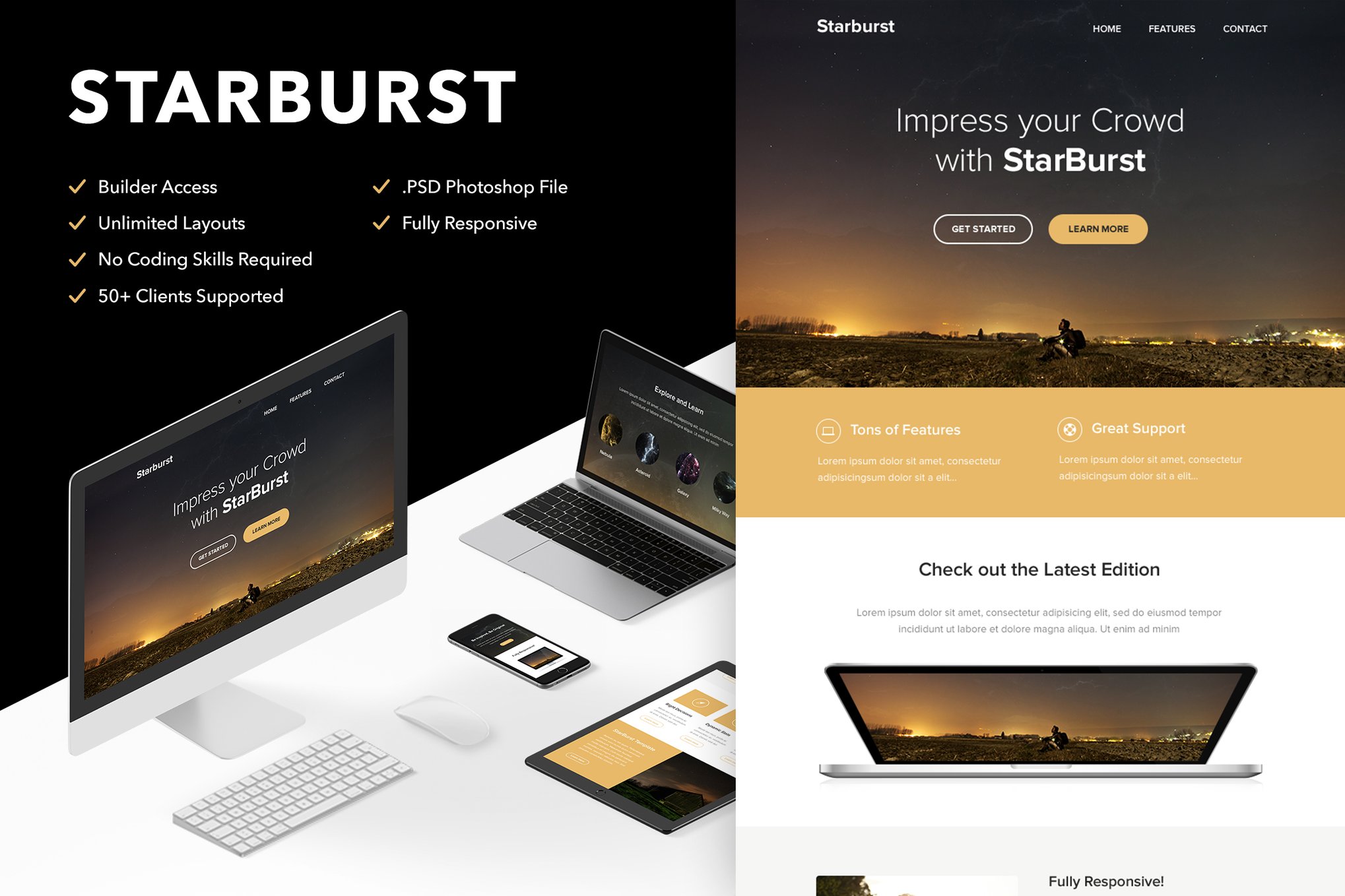 Imagen de portada de Starburst - Responsive Email + Themebuilder Access (plantilla web)