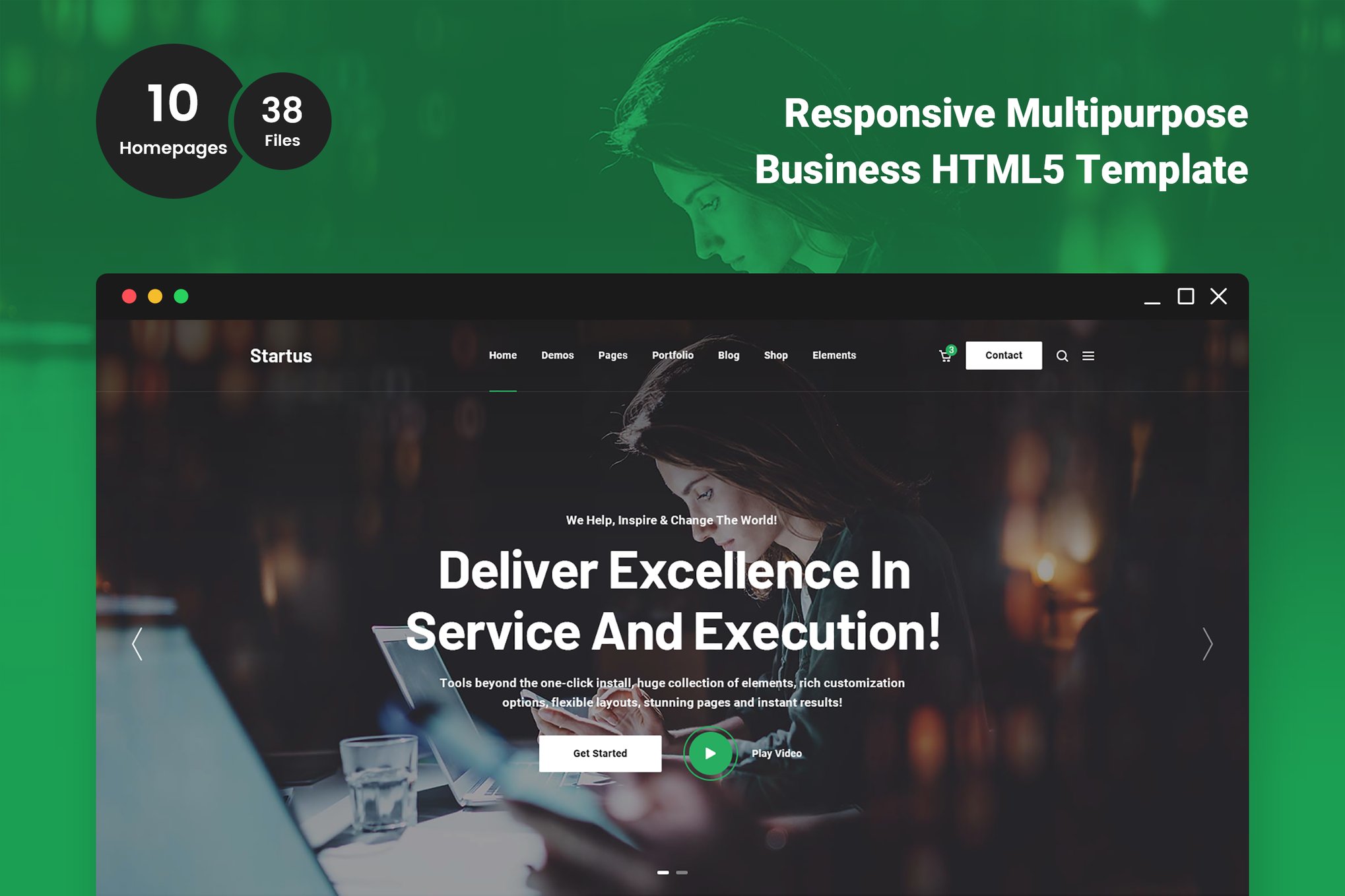 Imagen de portada de Startus - Multipurpose Business HTML5 Template (plantilla web)