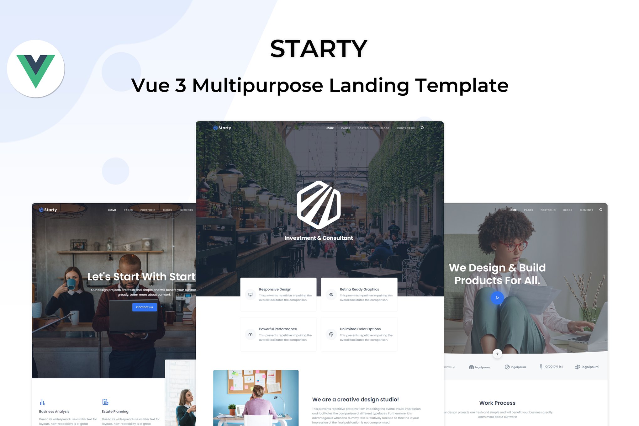 Imagen de portada de Starty - Vue 3 Multipurpose Landing Template (plantilla web)
