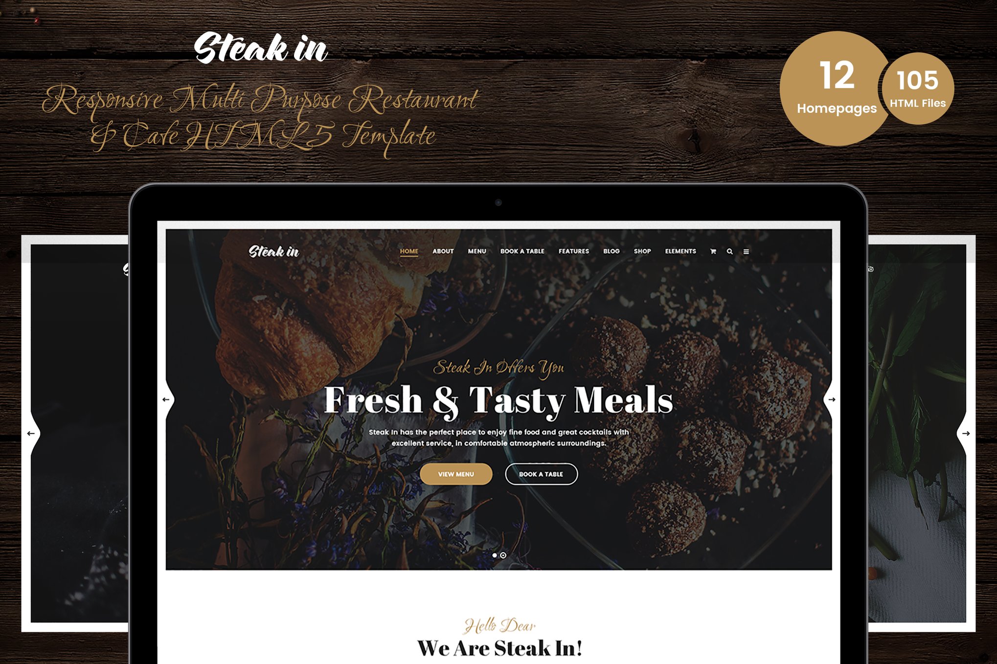 Imagen de portada de Steak In - Restaurant & Cafe HTML5 Template (plantilla web)