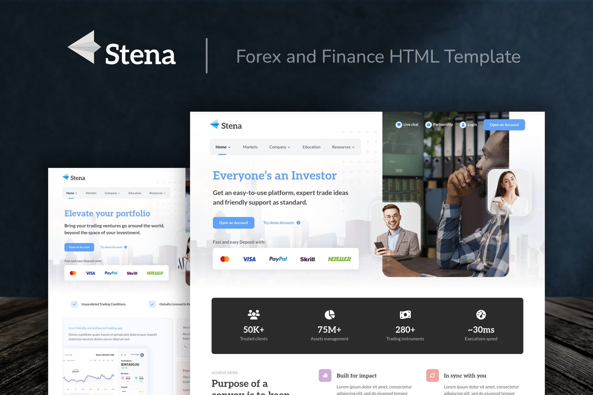 Imagen de portada de Stena - Forex and Finance HTML Template (plantilla web)