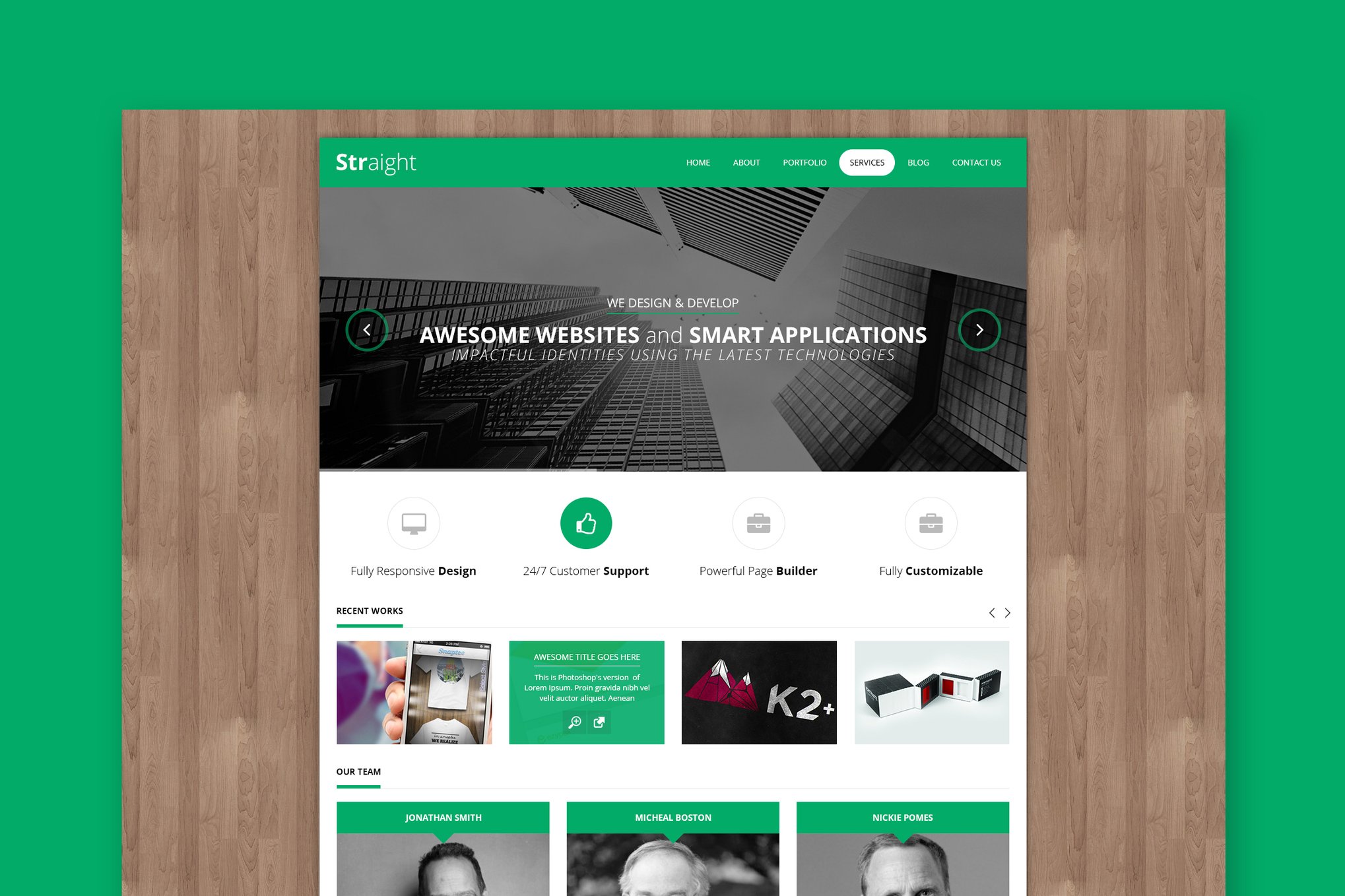 Imagen de portada de Straight - Creative Flat HTML Template (plantilla web)