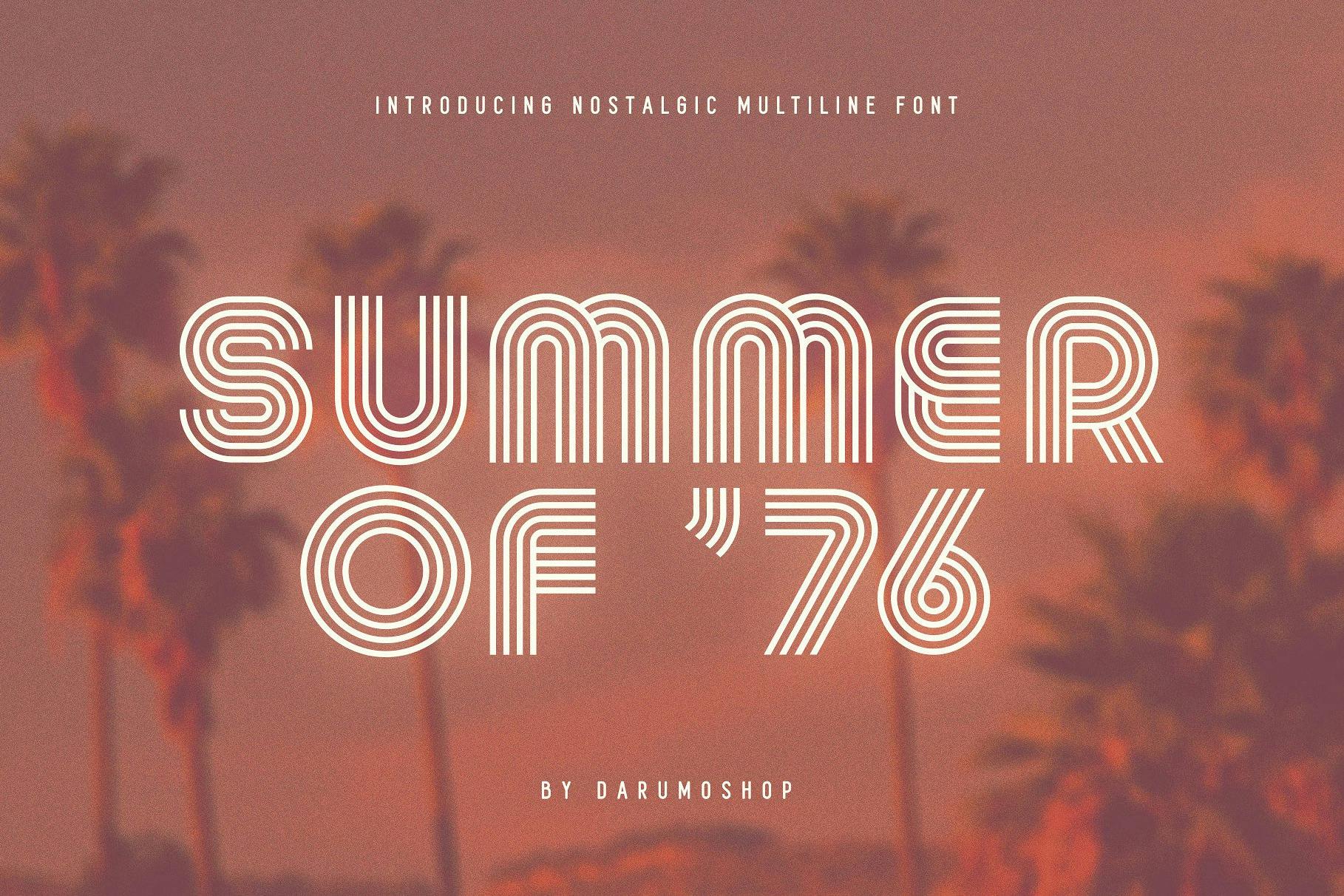 Imagen de portada de Summer 0f 76 - Multi-Line Font (fuente)