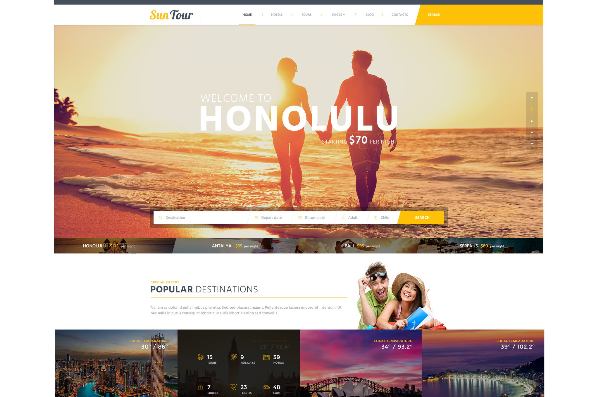 Imagen de portada de SunTour Creative Travel Agency HTML Template (plantilla web)