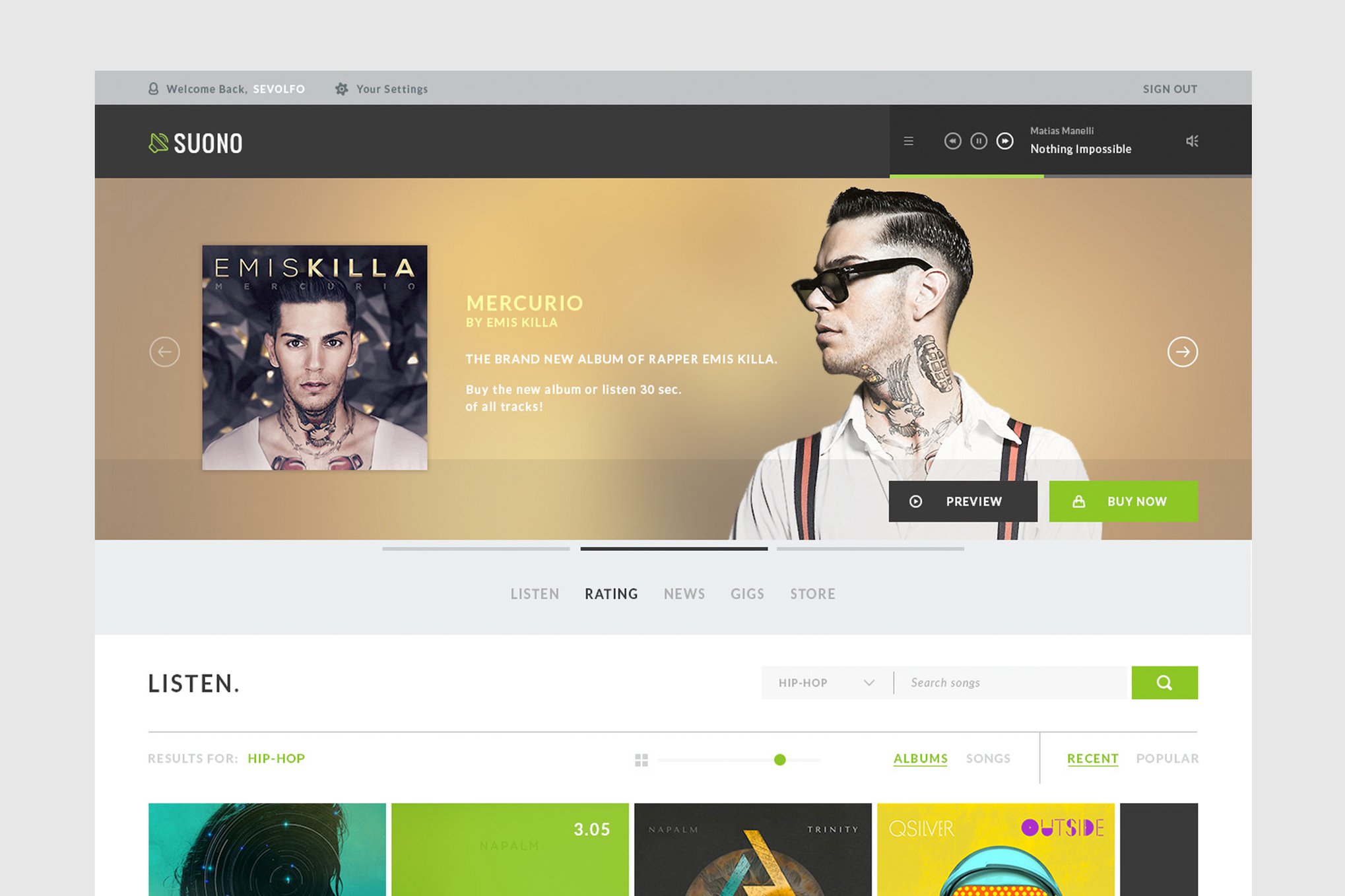 Imagen de portada de Suono - Music, Radio and Events (plantilla web)