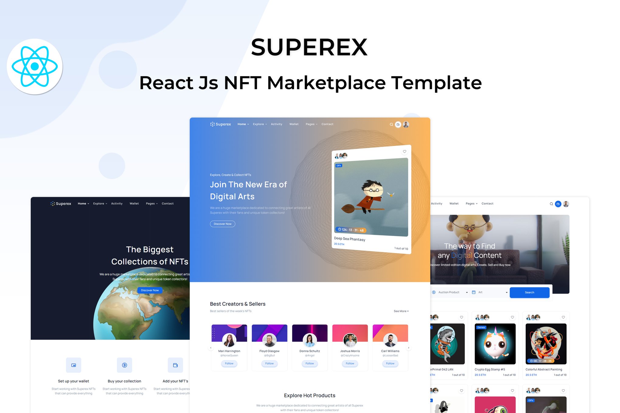 Imagen de portada de Superex - React Js NFT Marketplace (plantilla web)
