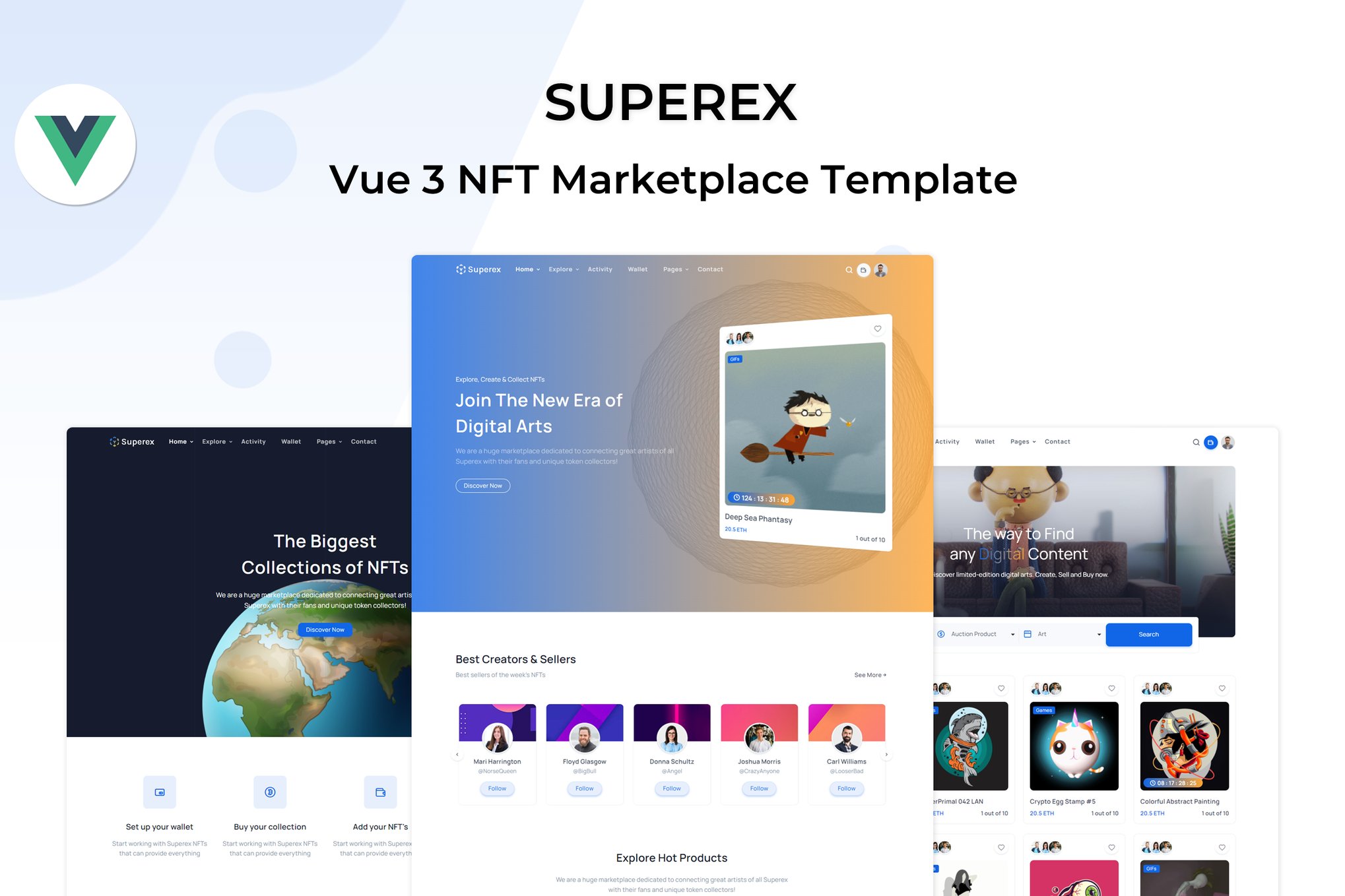 Imagen de portada de Superex - Vue NFT Marketplace (plantilla web)