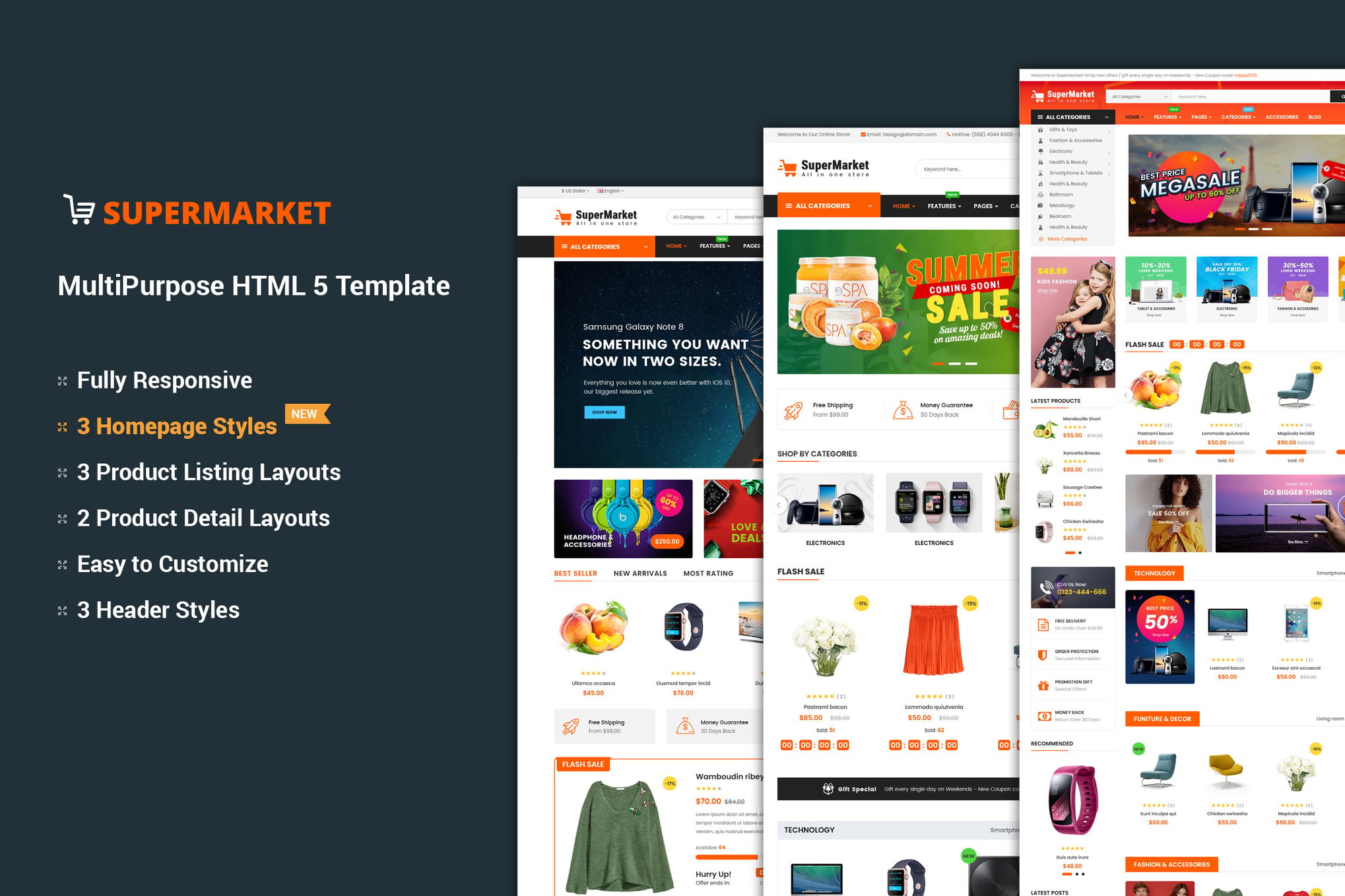 Imagen de portada de Supermarket - MultiPurpose HTML 5 Template (plantilla web)