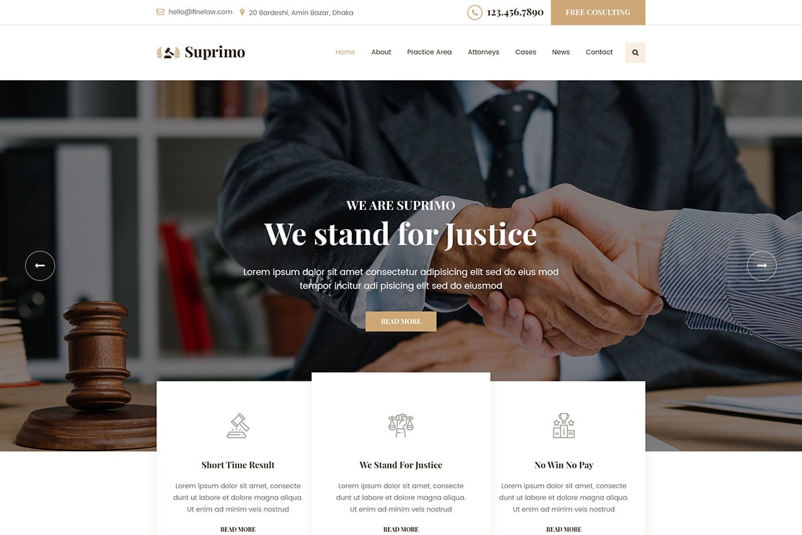 Imagen de portada de Suprimo | Lawyer Attorney Website HTML Template (plantilla web)