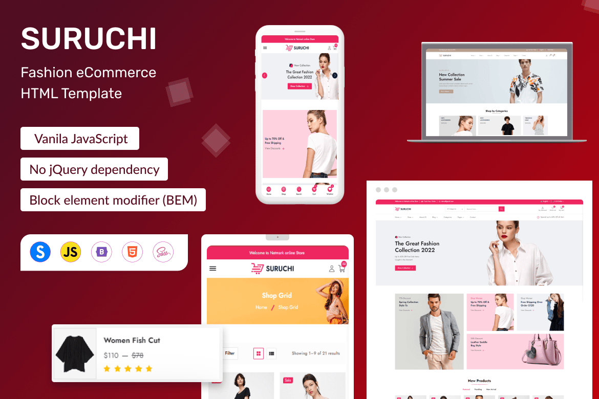 Imagen de portada de Suruchi - Fashion eCommerce HTML Template (plantilla web)