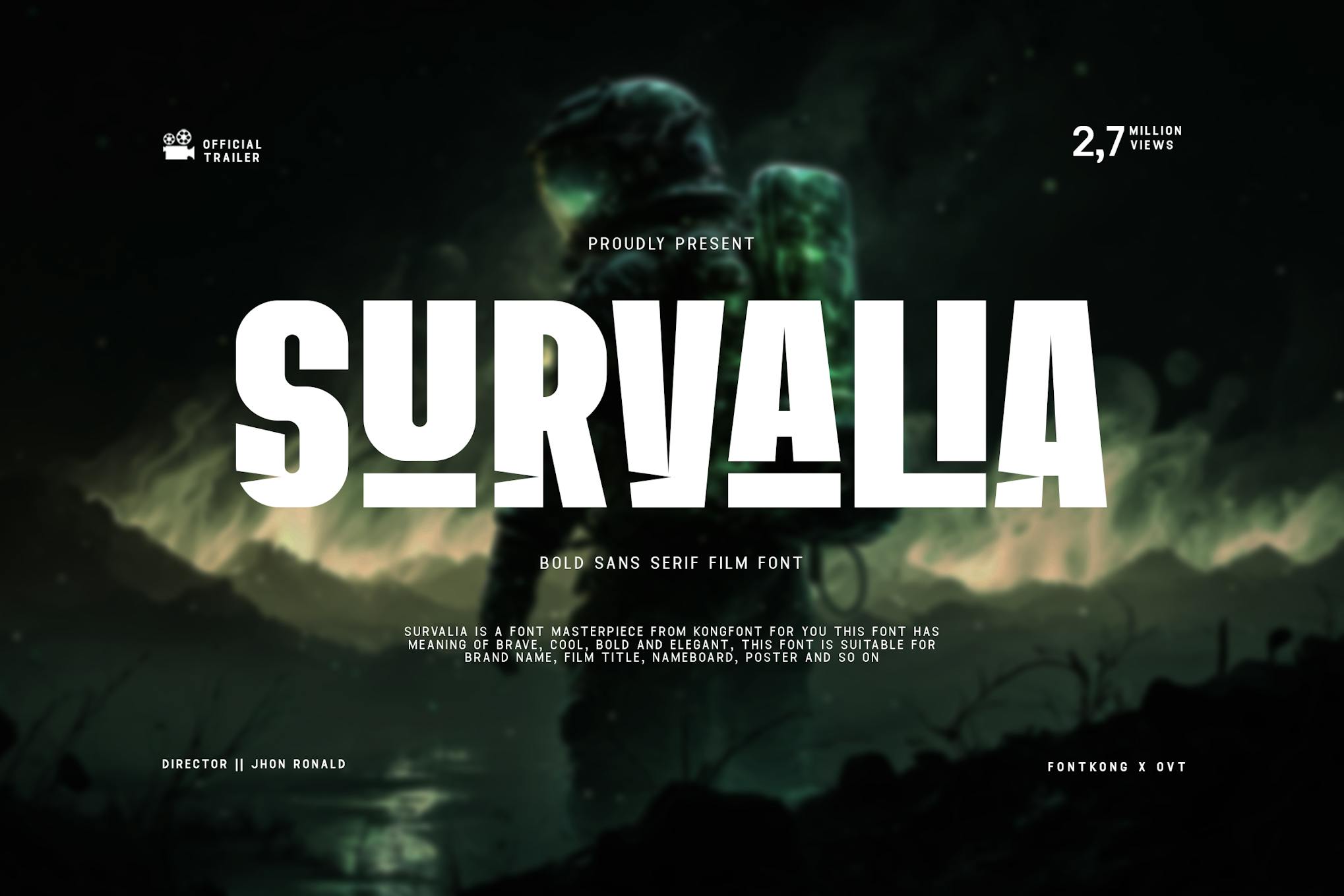 Imagen de portada de Survalia - Bold Sans Serif Film Font (fuente)
