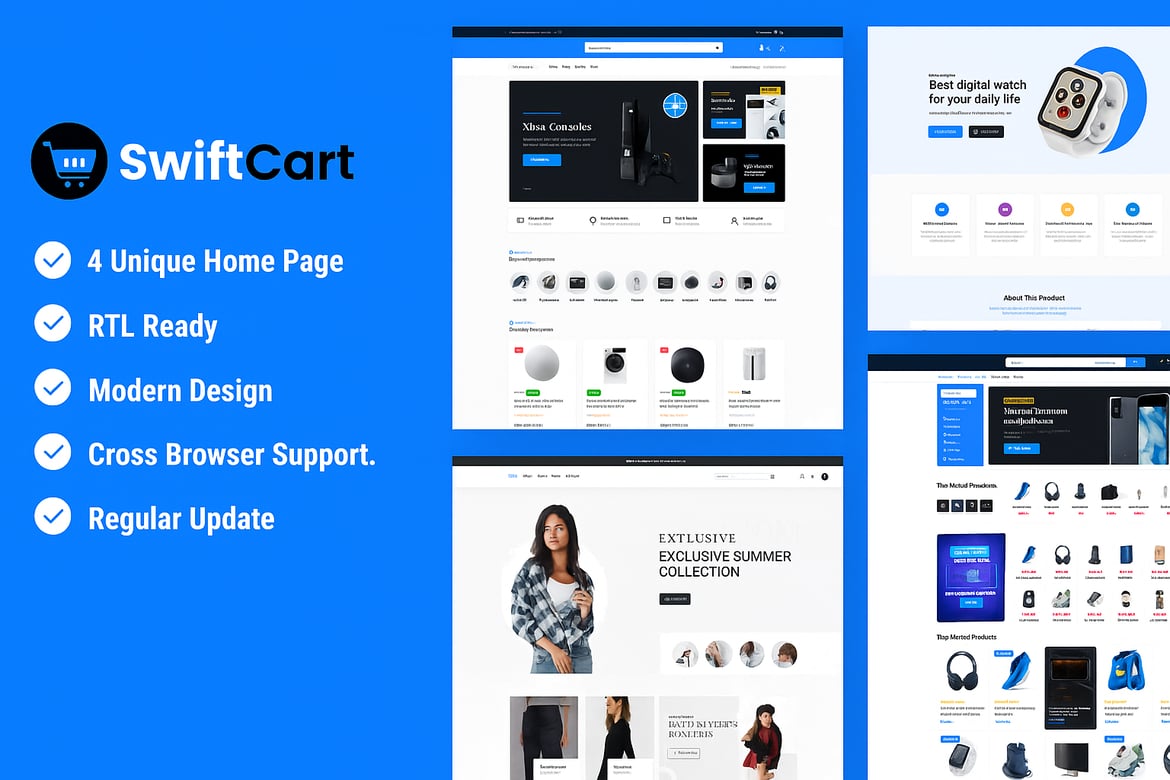 Imagen de portada de SwiftCart – Multipurpose WooCommerce WordPress The (tema)
