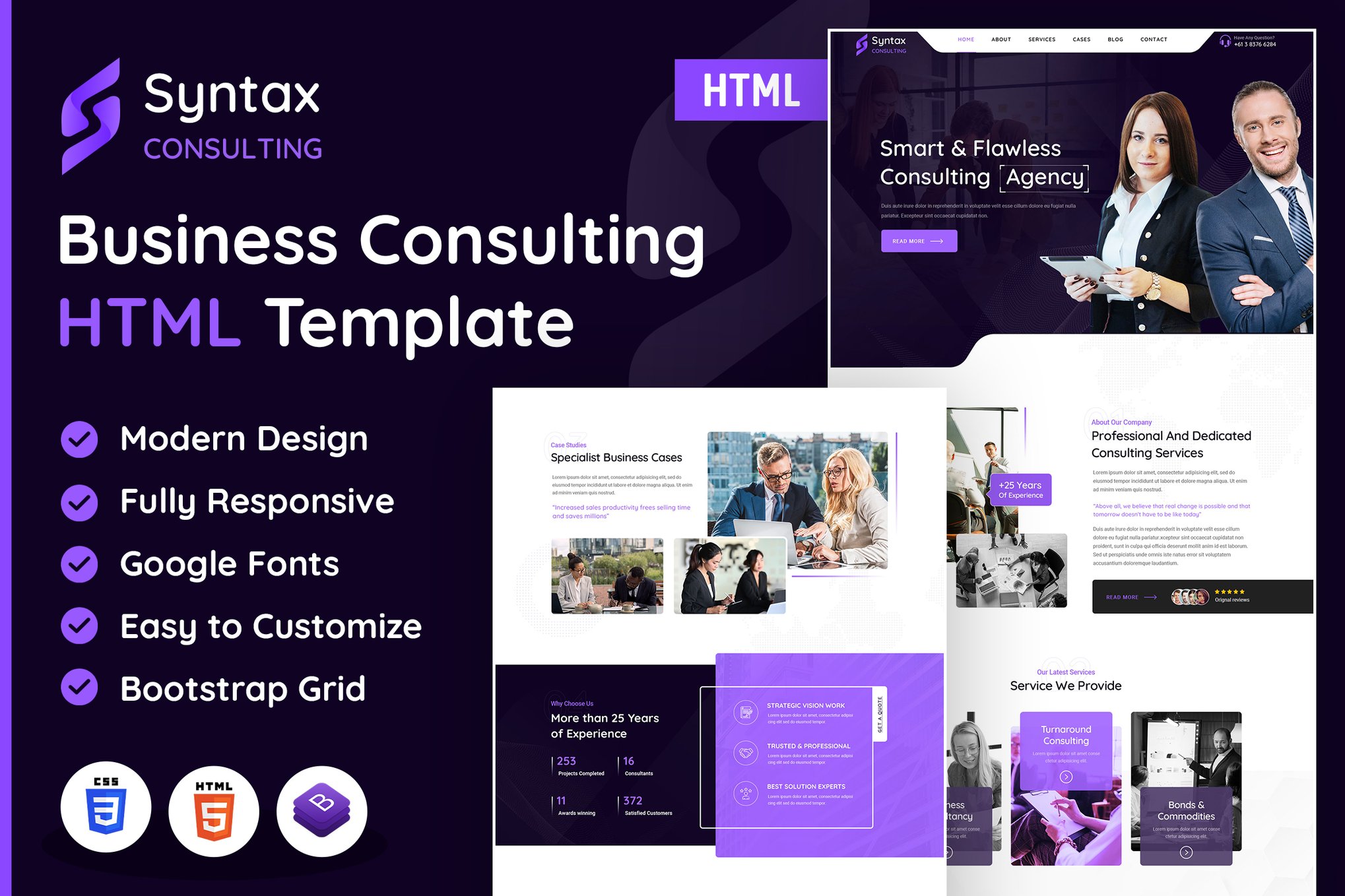 Imagen de portada de Syntax | Consulting Services HTML Template (plantilla web)