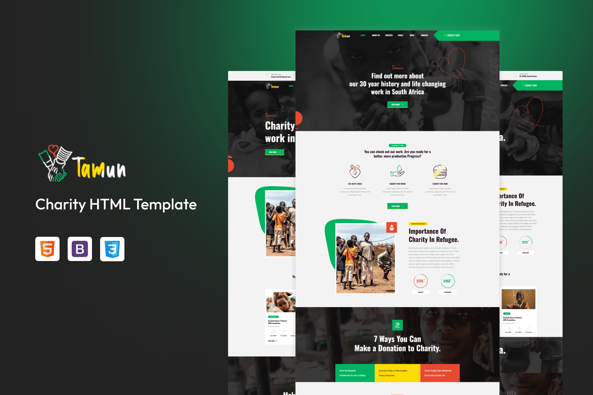 Imagen de portada de Tamun - Charity HTML Template (plantilla web)