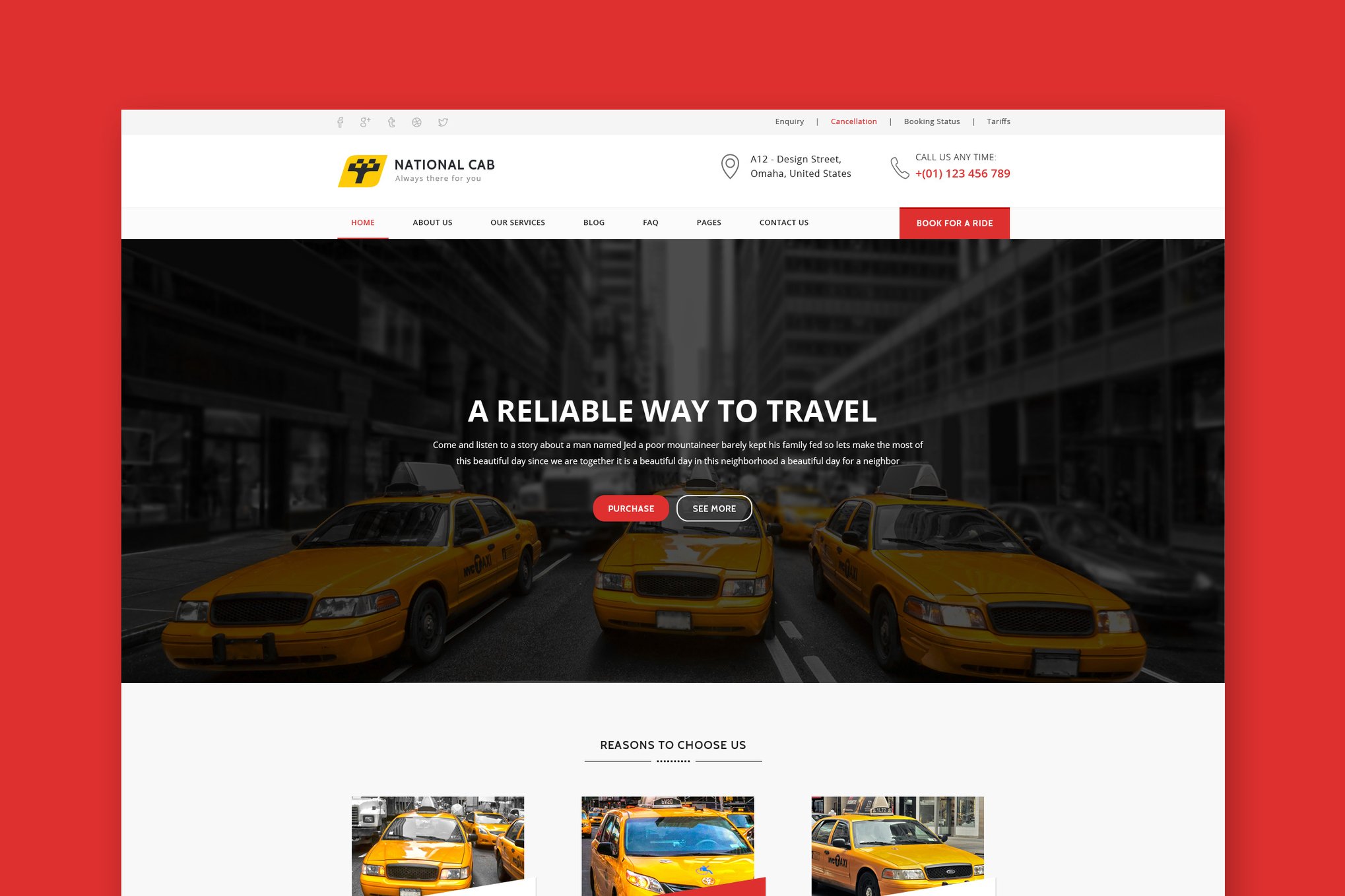 Imagen de portada de TaxiCab - Taxi Company HTML Template (plantilla web)