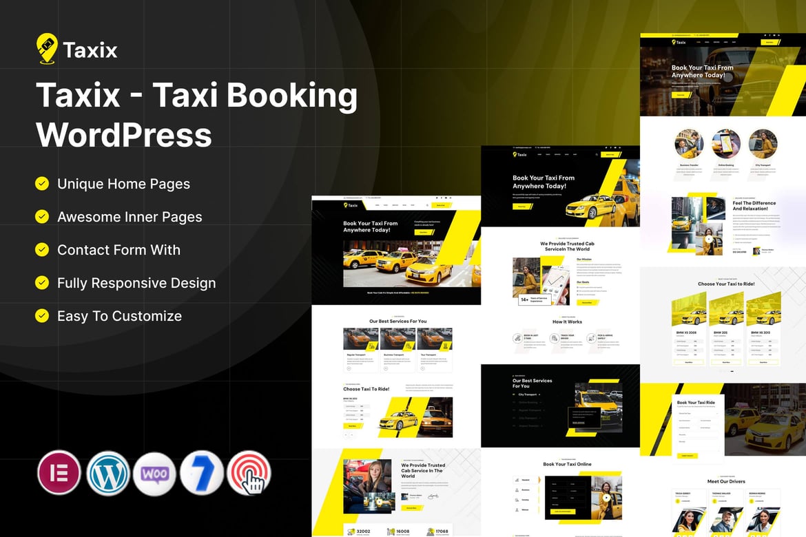 Imagen de portada de Taxix – Taxi Booking WordPress (tema)