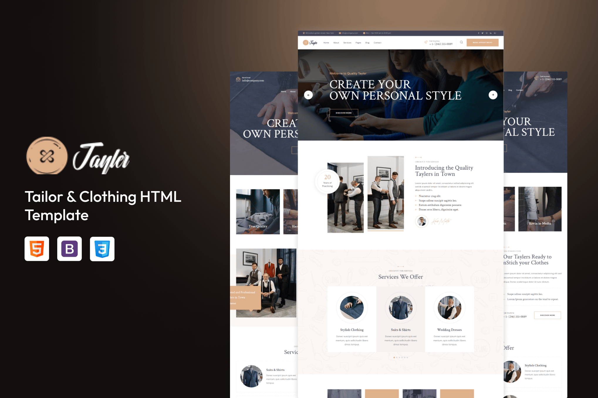 Imagen de portada de Tayler - Tailor & Clothing HTML Template (plantilla web)