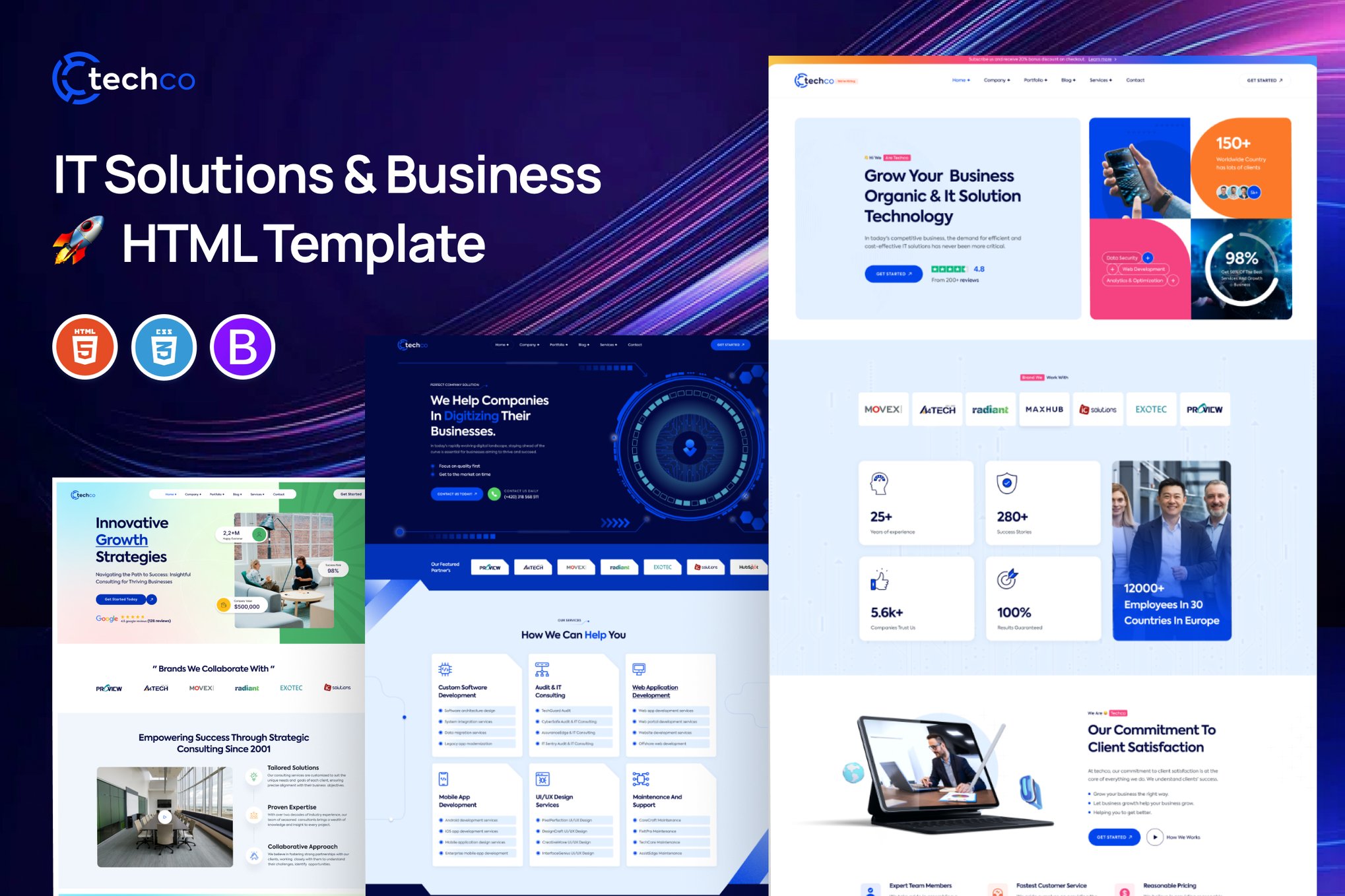 Imagen de portada de Techco - IT Solutions & Business Template (plantilla web)