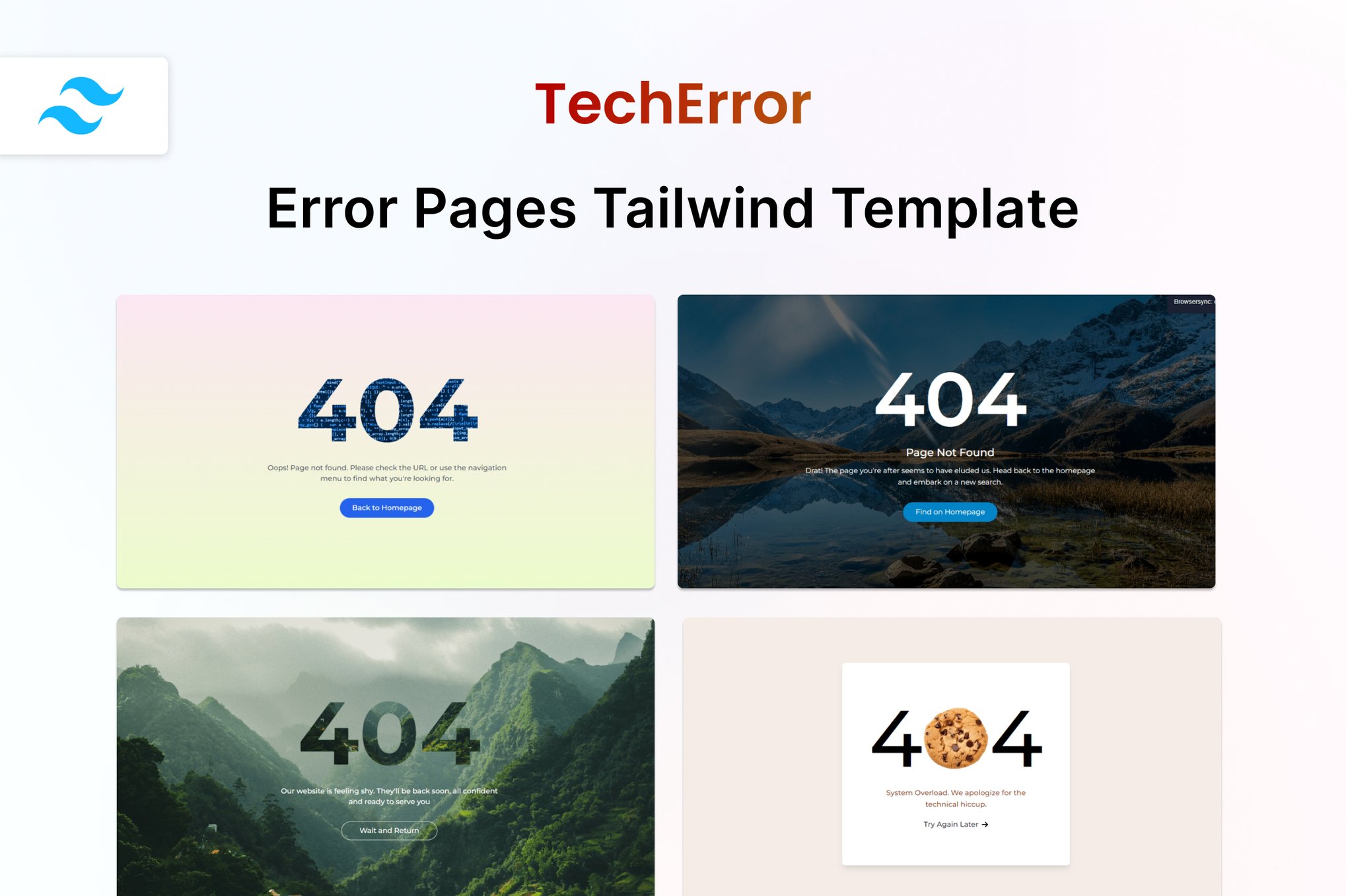 Imagen de portada de TechError - Error Page HTML Template (plantilla web)