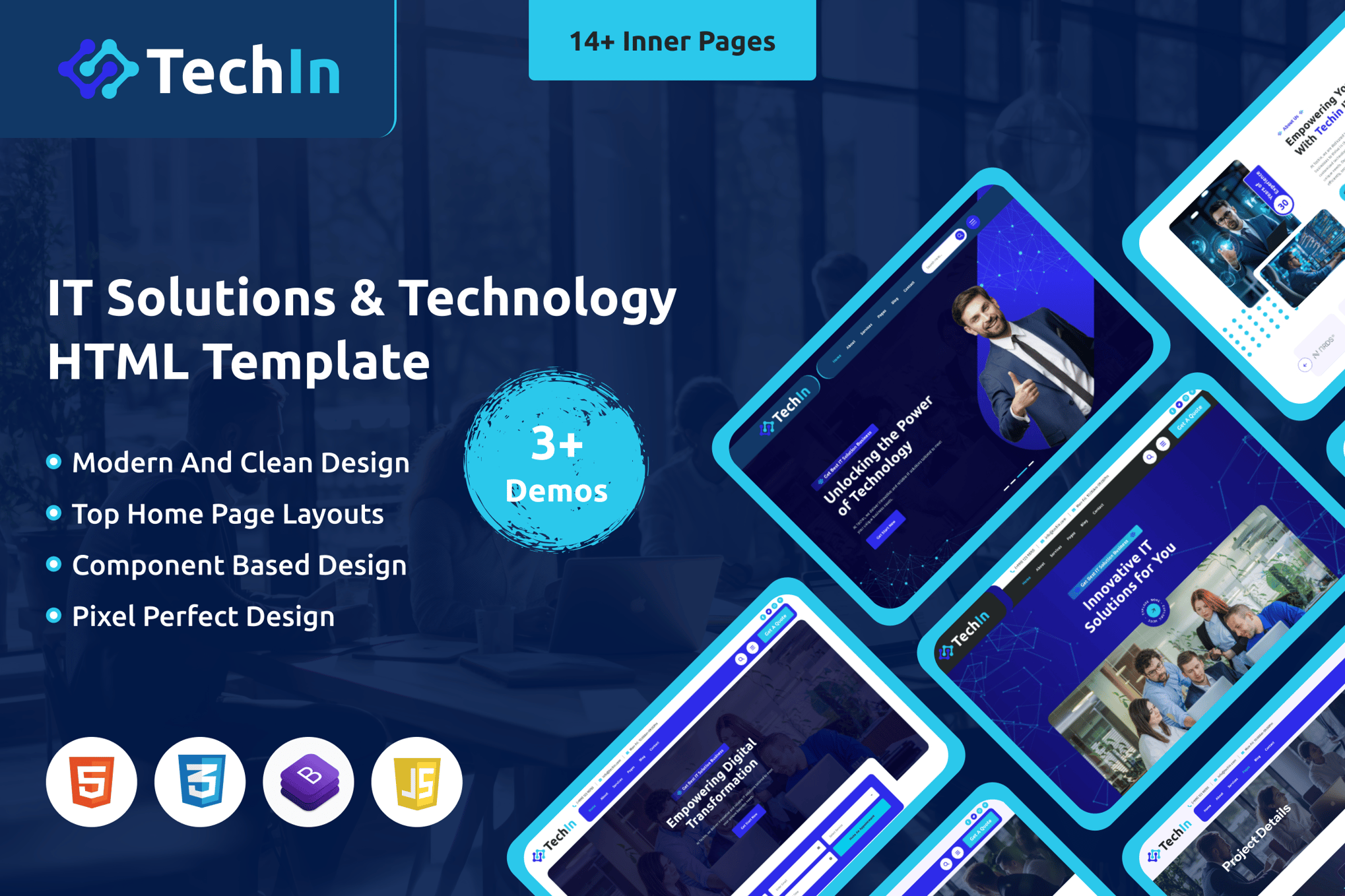 Imagen de portada de Techin – IT Services and Technology HTML Template (plantilla web)