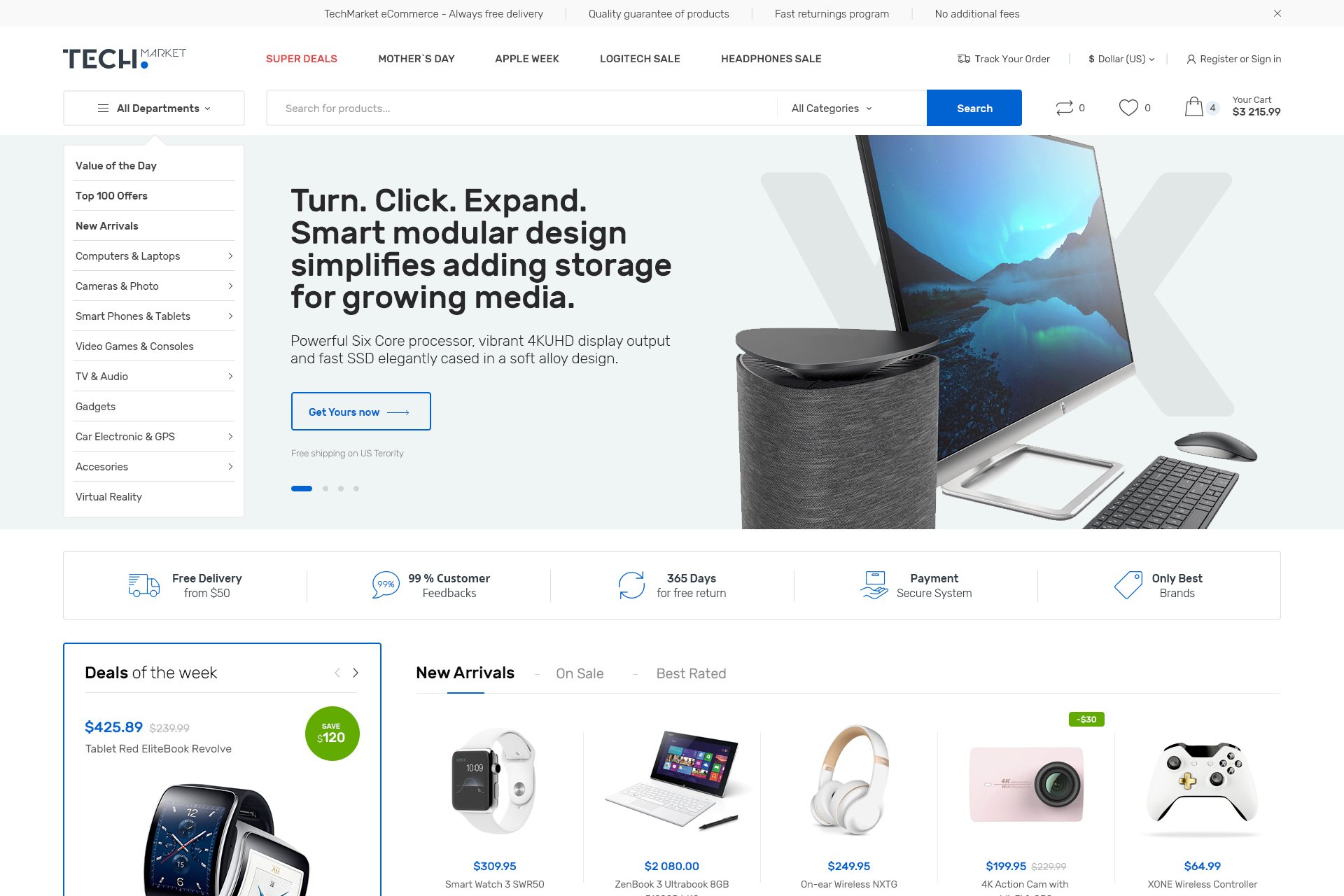 Imagen de portada de TechMarket - Ultimate Shopify Resonsive Theme (plantilla web)