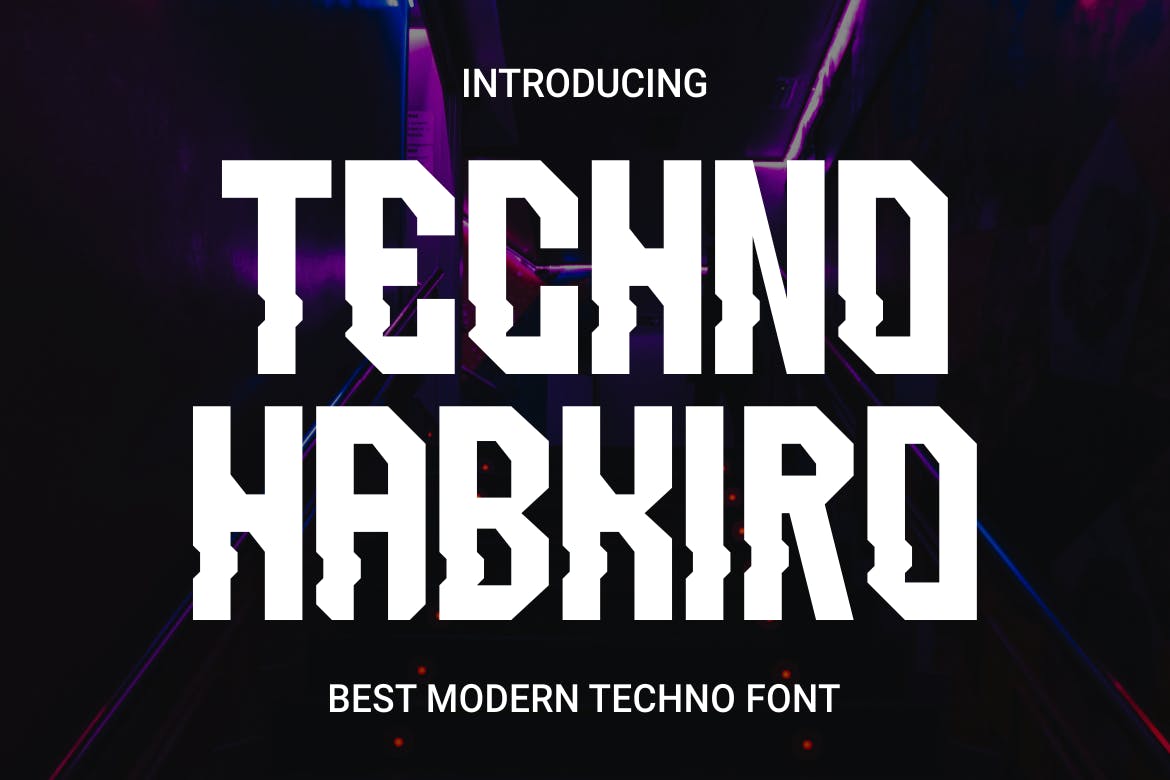 Imagen de portada de Techno Habkiro - The techno font (fuente)