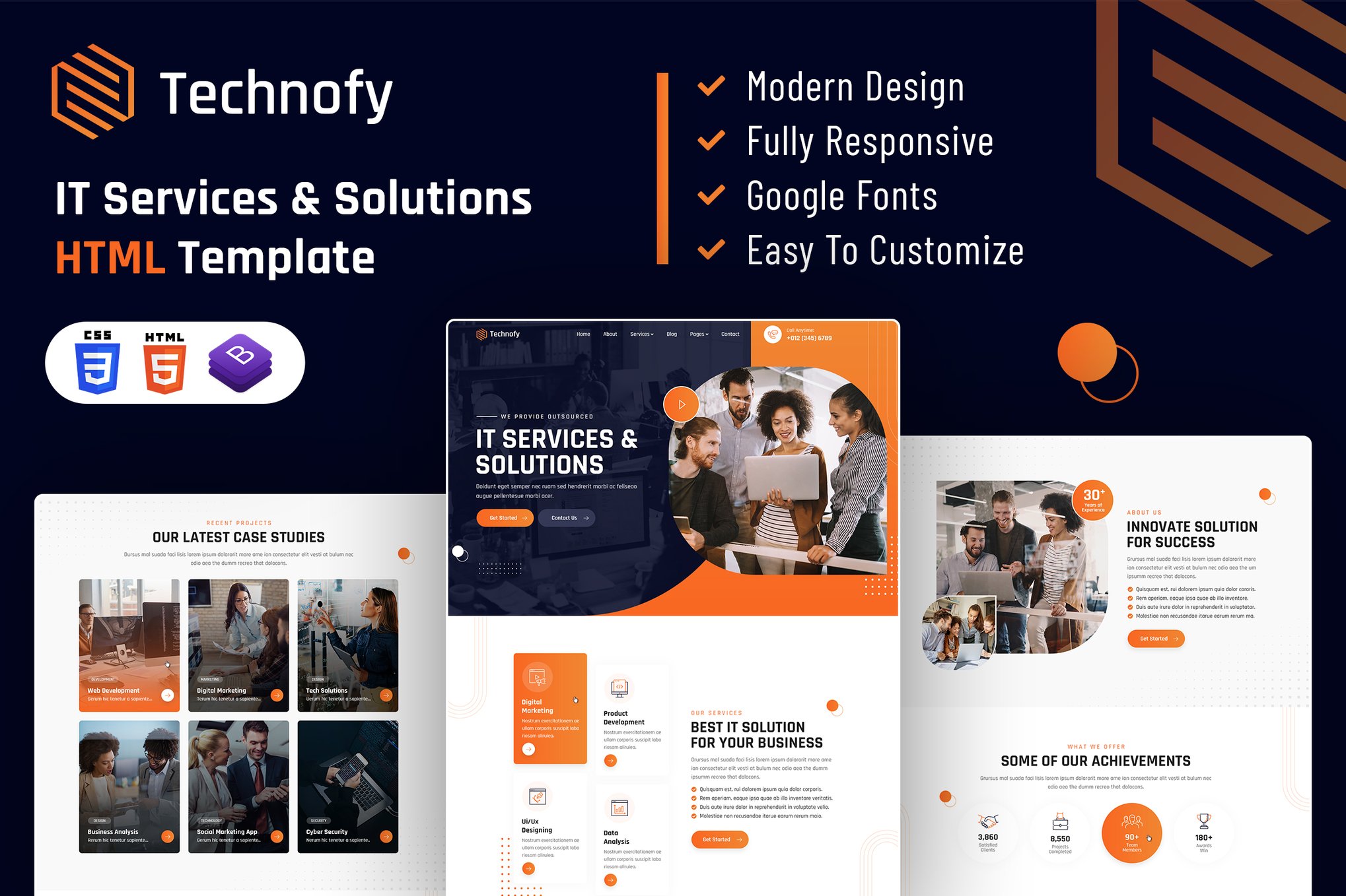 Imagen de portada de Technofy | IT Services & Solutions HTML Template (plantilla web)