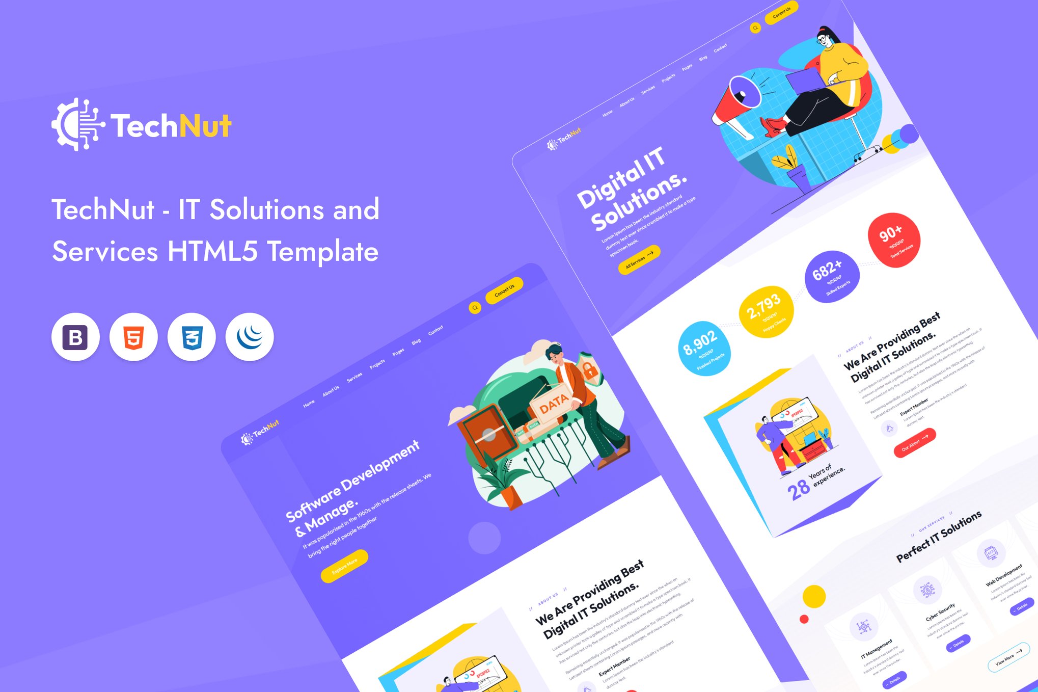 Imagen de portada de TechNut - IT Solutions and Services HTML5 Template (plantilla web)