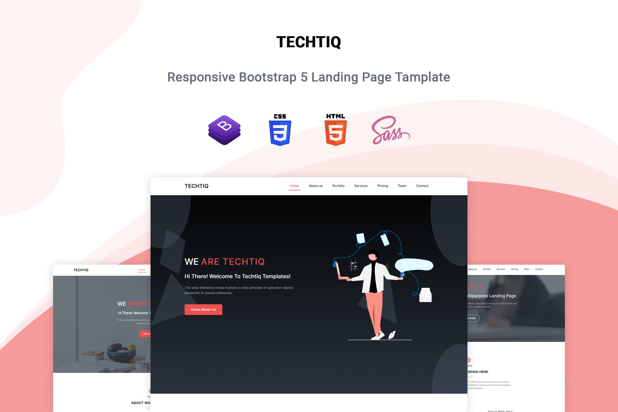Imagen de portada de Techtiq - One Page Multipurpose Template (plantilla web)