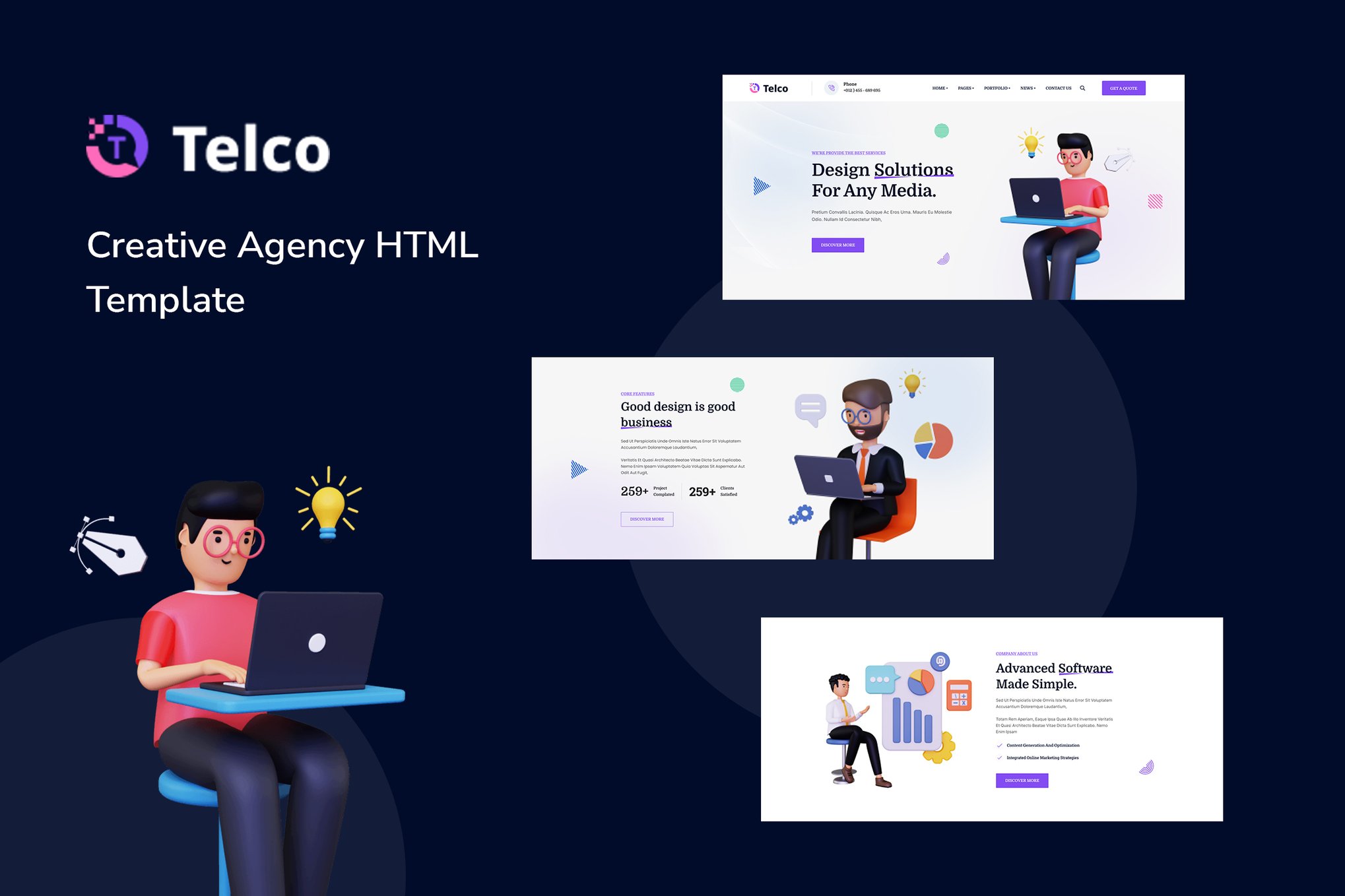 Imagen de portada de Telco - Creative Agency HTML Template (plantilla web)