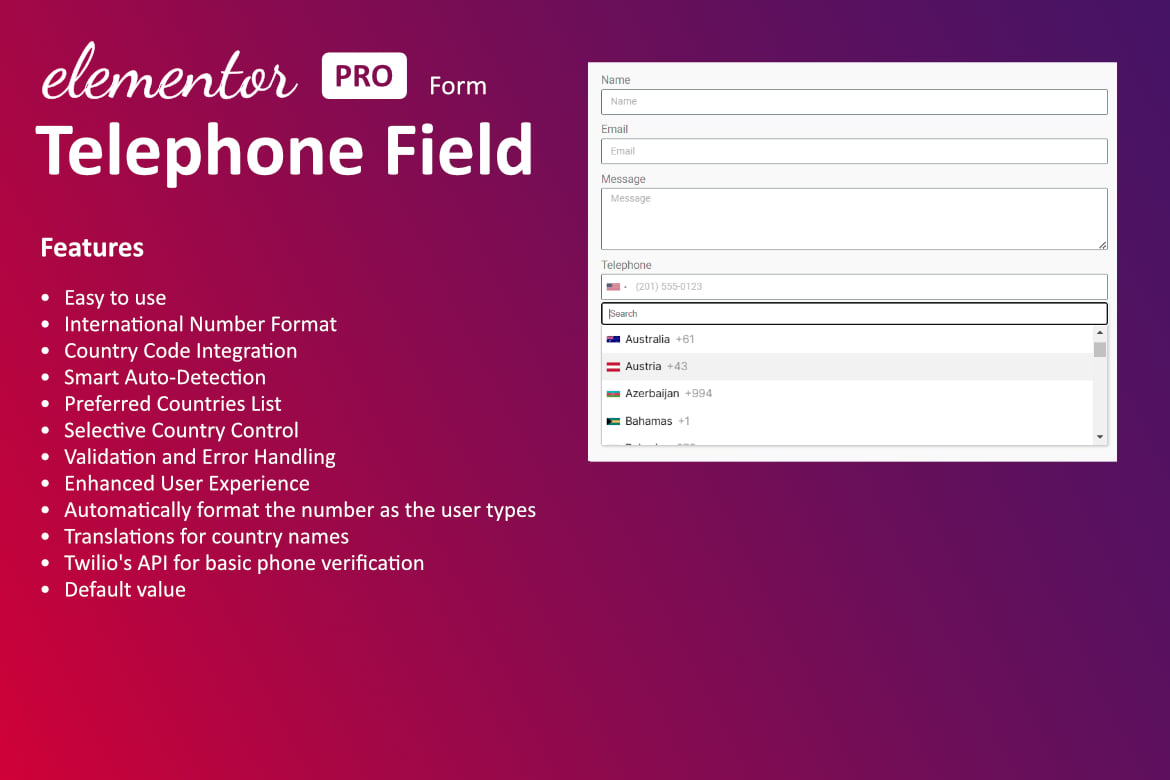 Imagen de portada de Telephone Field for Elementor form (plugin)