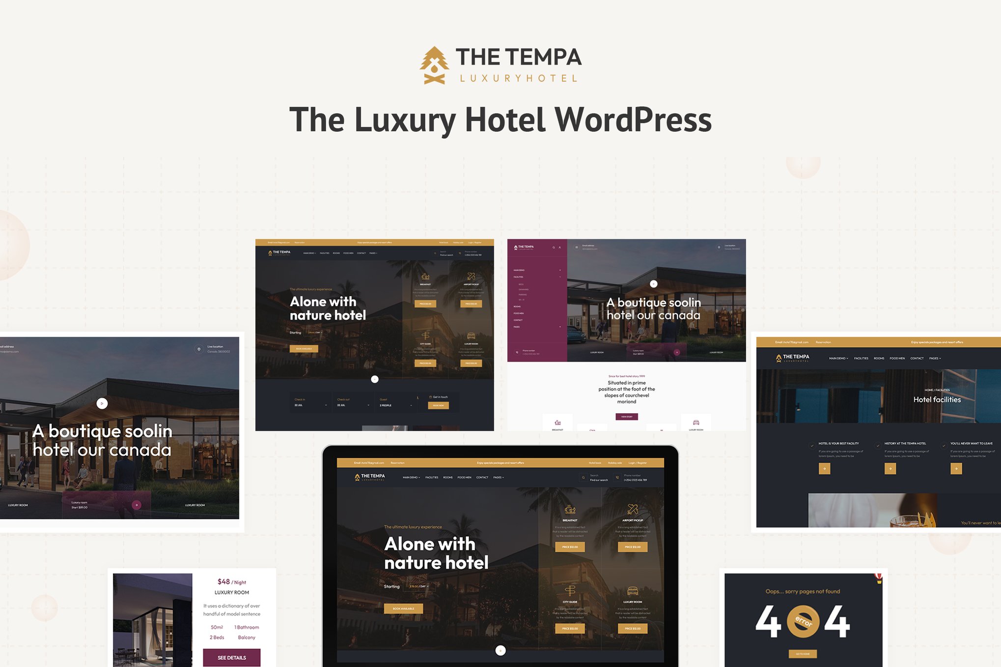 Imagen de portada de Tempa - The Luxury Hotel WordPress (tema)
