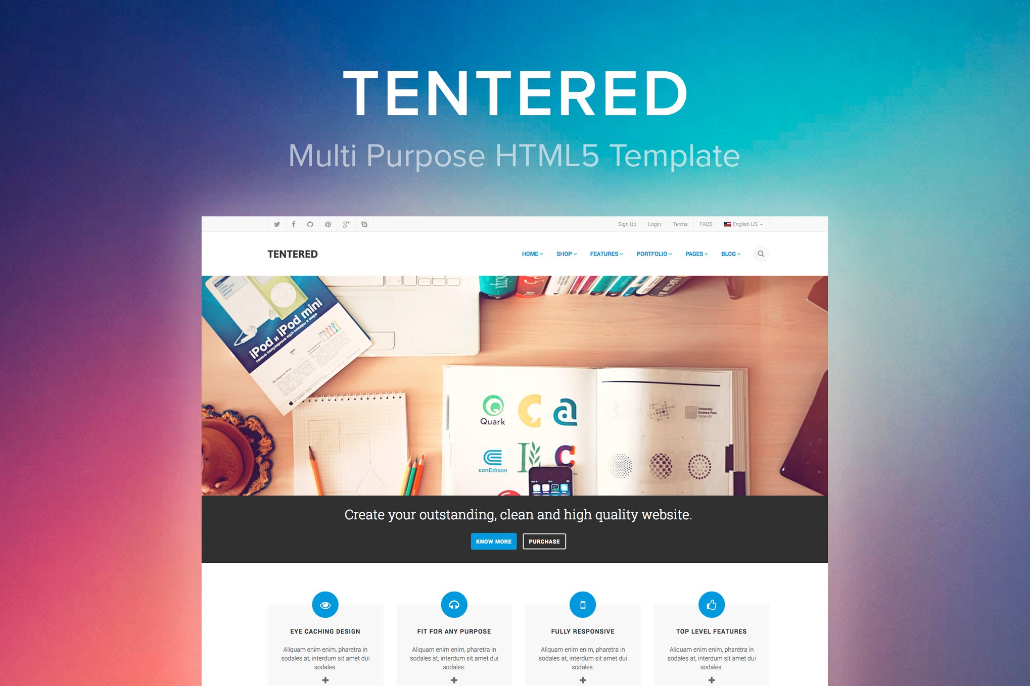 Imagen de portada de Tentered - MultiPurpose HTML5 Template (plantilla web)