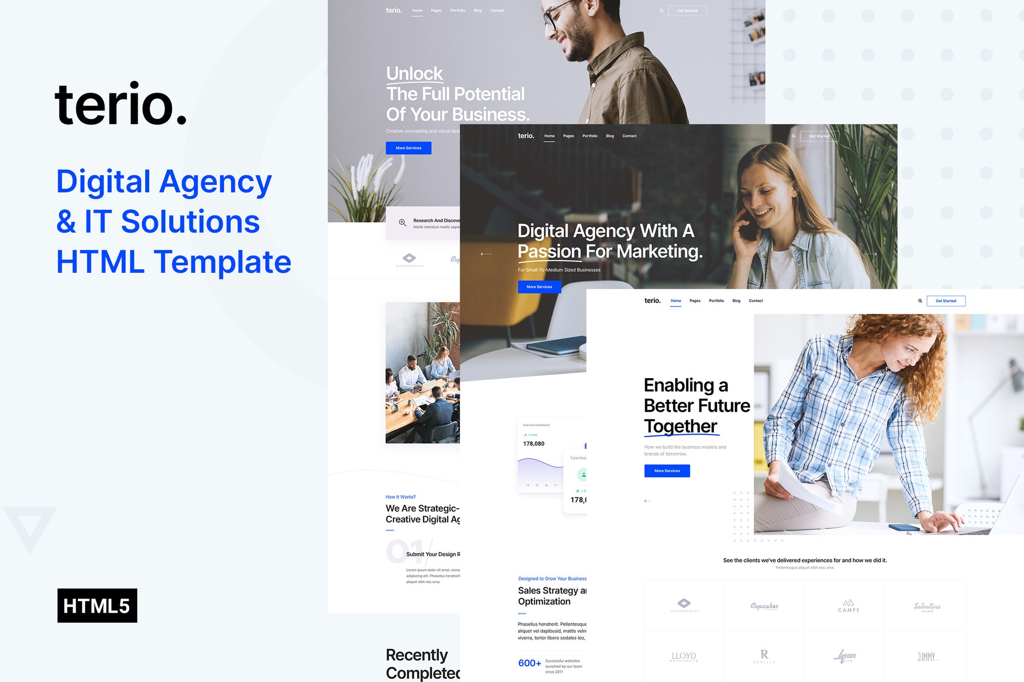 Imagen de portada de Terio - Digital Agency & IT Services Template (plantilla web)