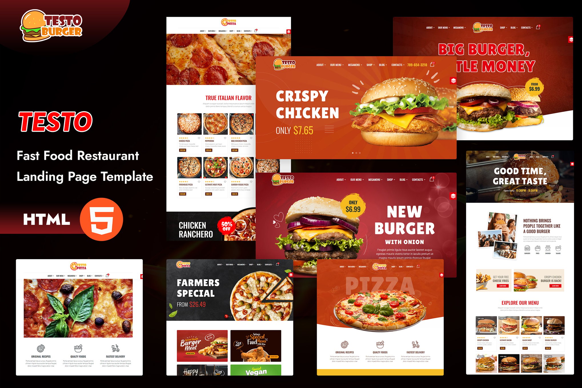 Imagen de portada de Testo - Pizza Caffe Restaurant Bootstrap5 Template (plantilla web)