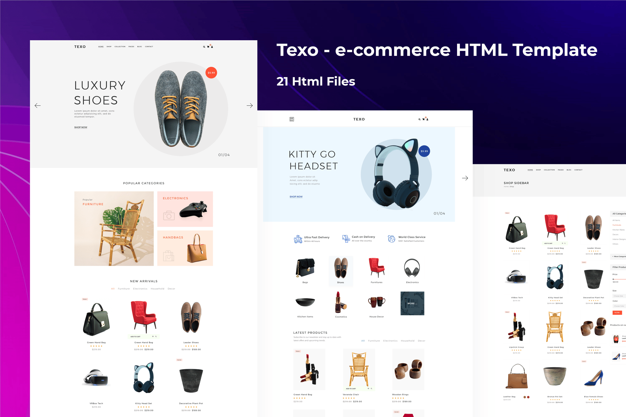 Imagen de portada de Texo - Multipurpose HTML ecommerce template (plantilla web)