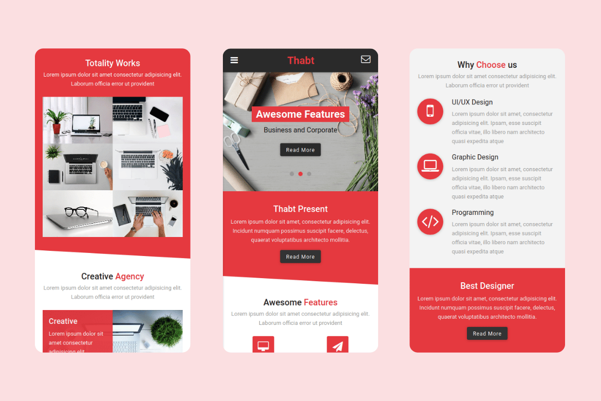 Imagen de portada de Thabt - HTML Mobile Template UI Kit (plantilla web)