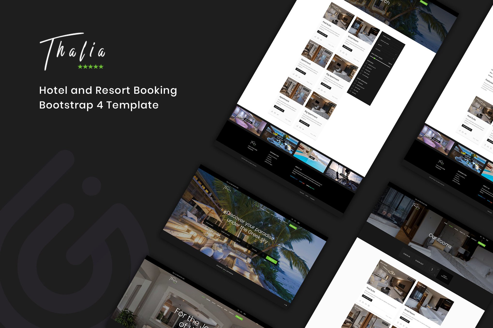 Imagen de portada de Thalia - Hotel and Resort Booking Template (plantilla web)